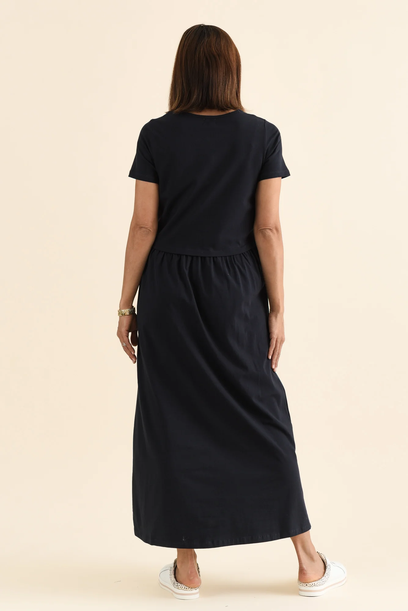 Deidra Navy Cotton Pocket Dress - Image 4
