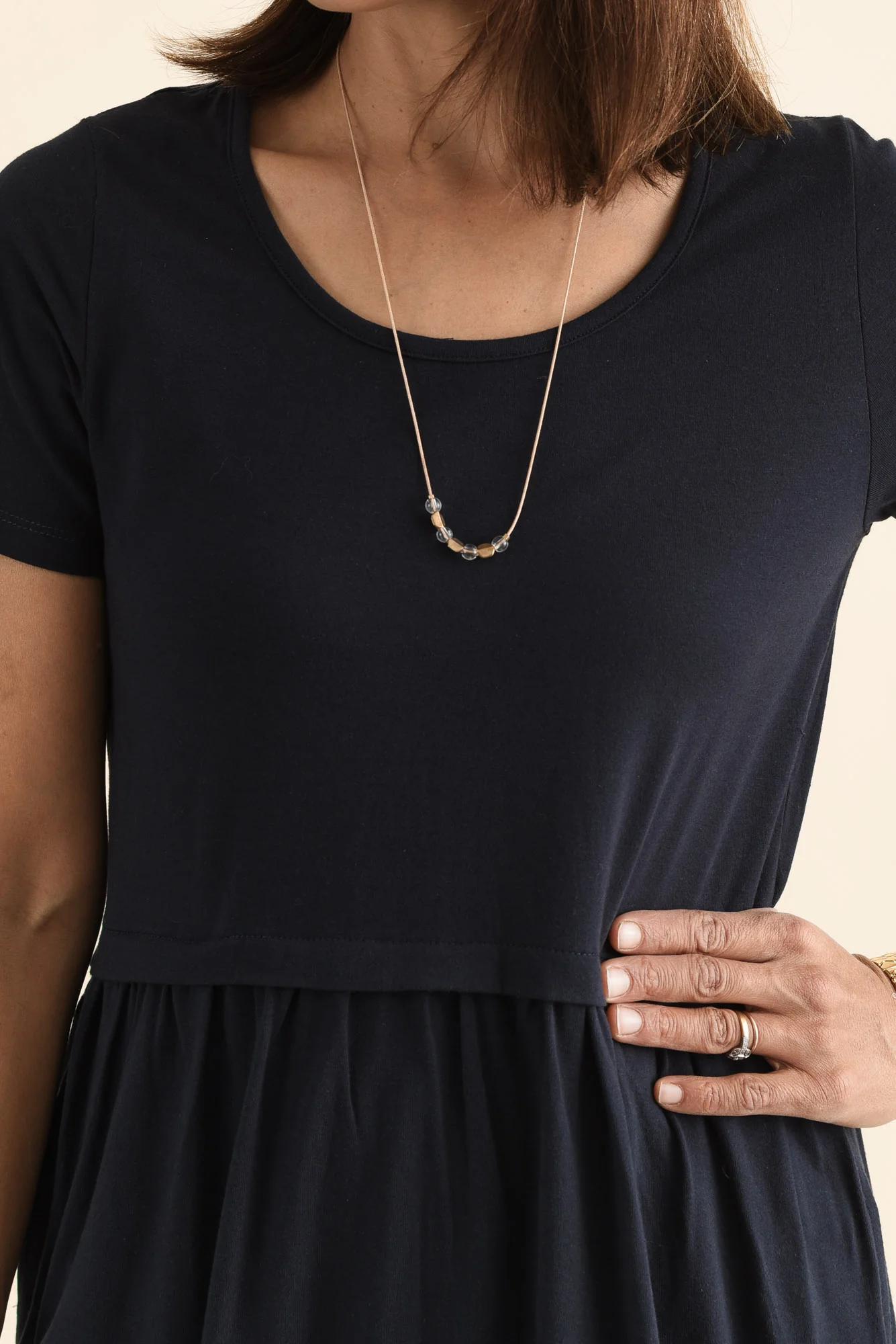 Deidra Navy Cotton Pocket Dress - Image 5