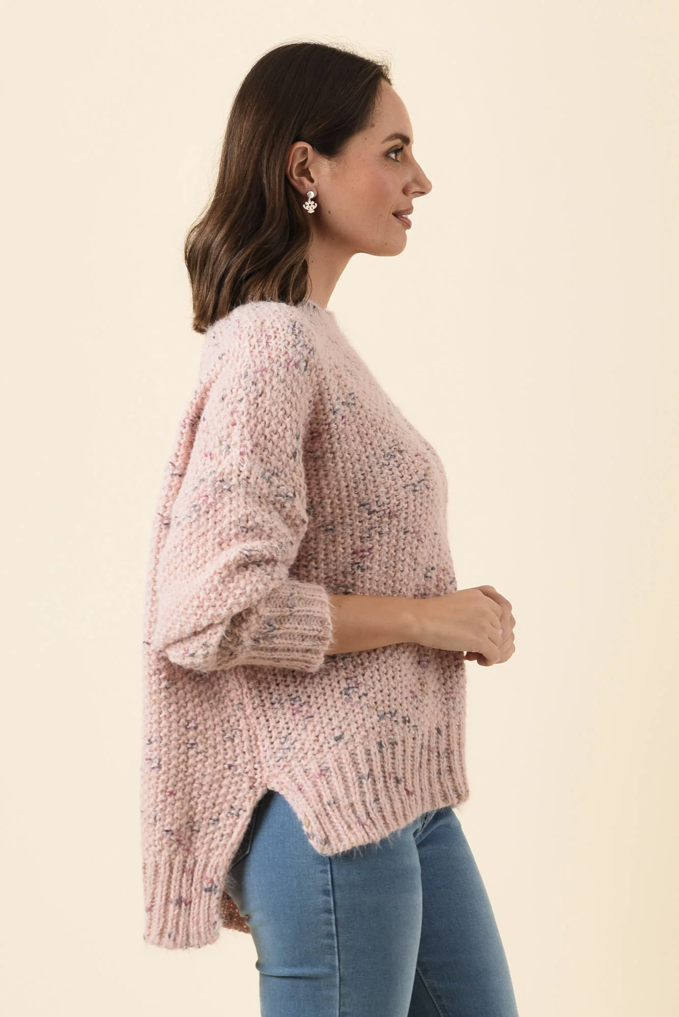 Dunham Pale Pink Speckle Knit Jumper - Image 3