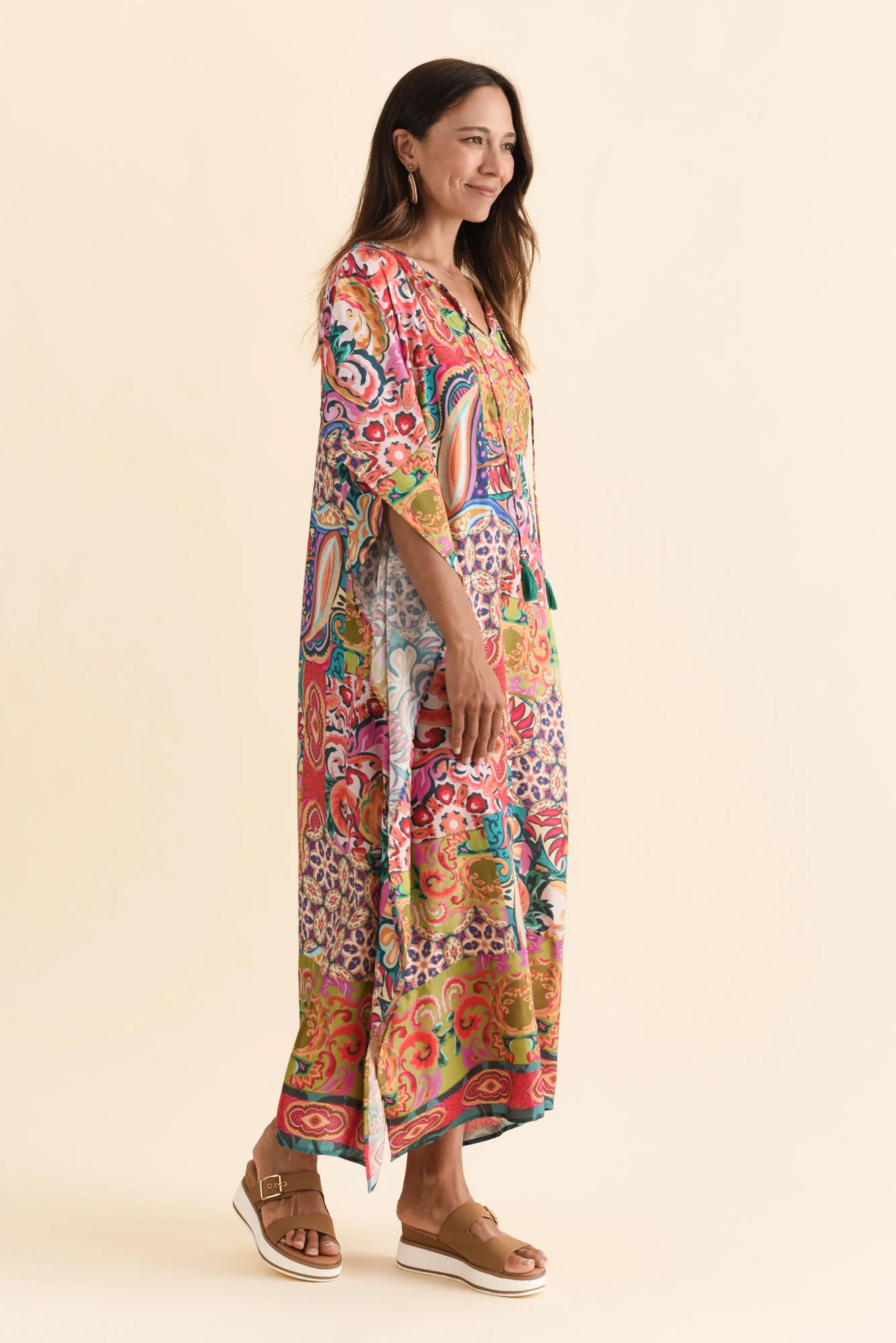Elara Orange Mosaic Kaftan - Image 3