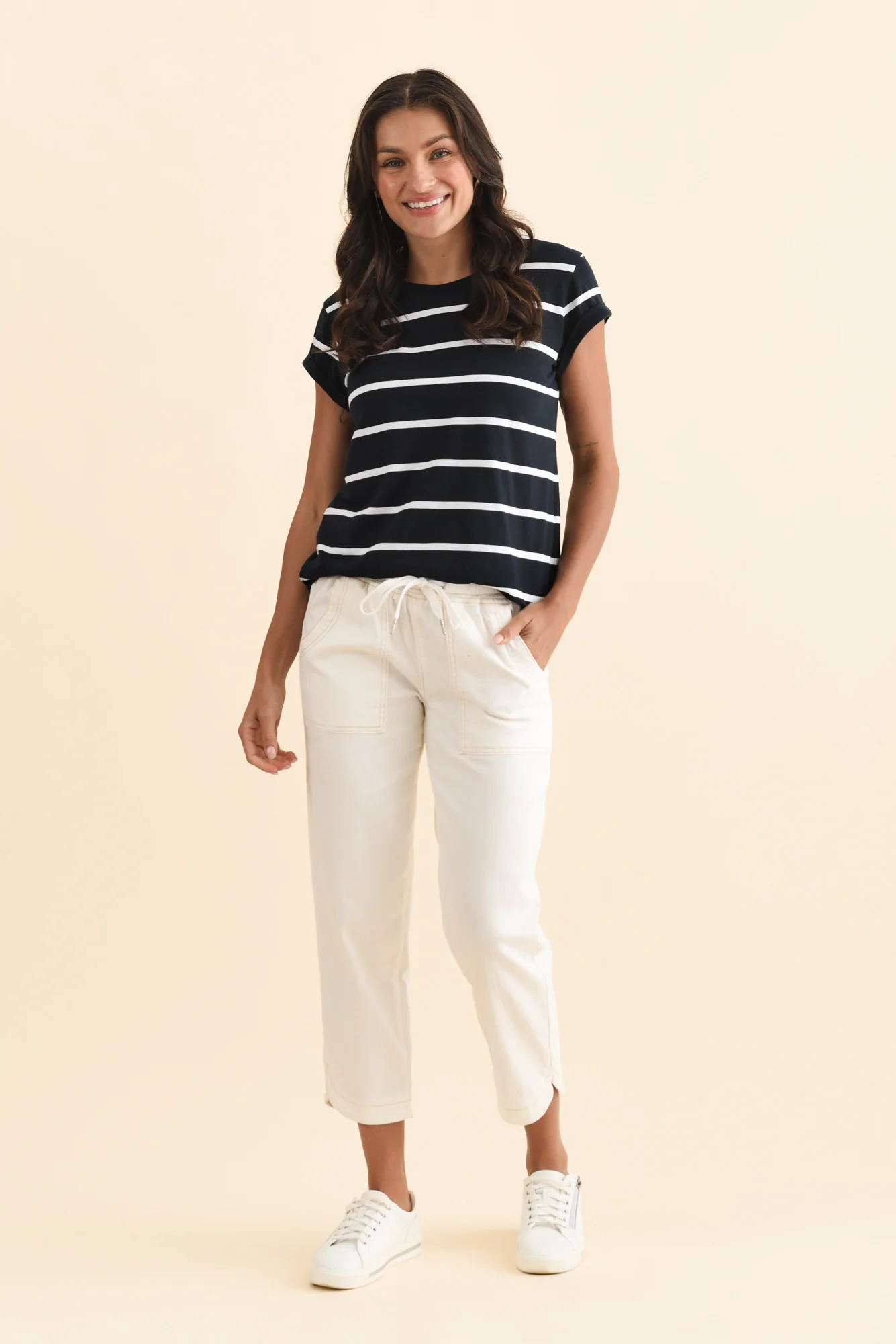 Eliana White Cotton Stretch Jeans - Image 3