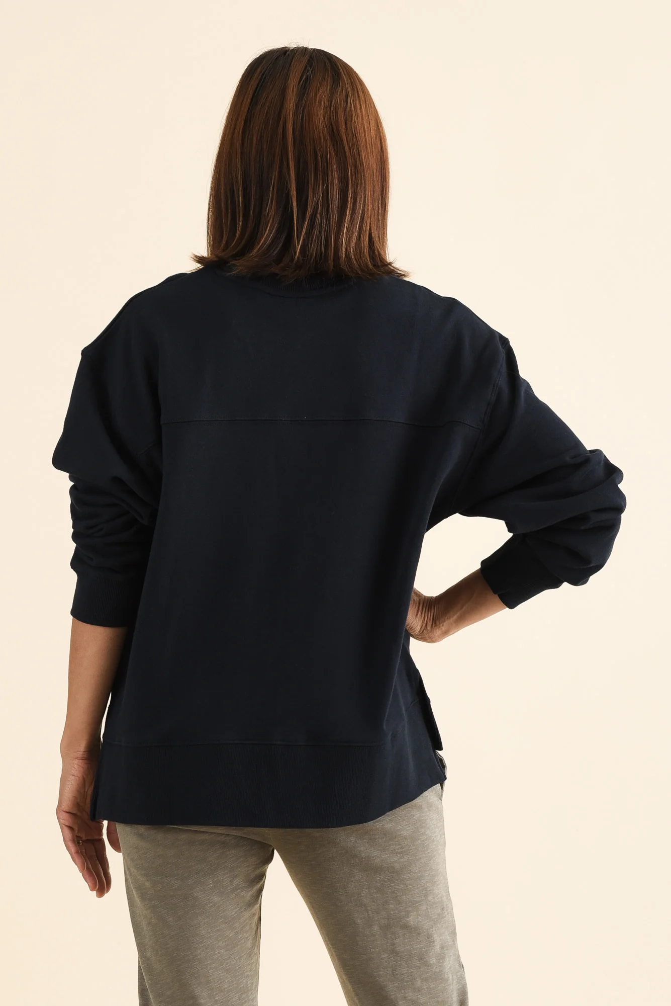 Elin Navy Heart Cotton Sweatshirt - Image 4