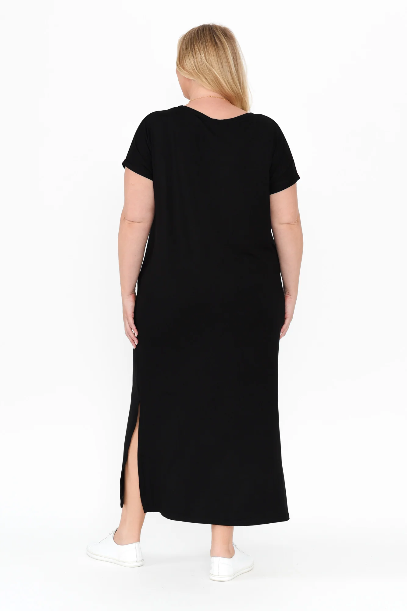 Elsie Black Bamboo Dress - Image 10