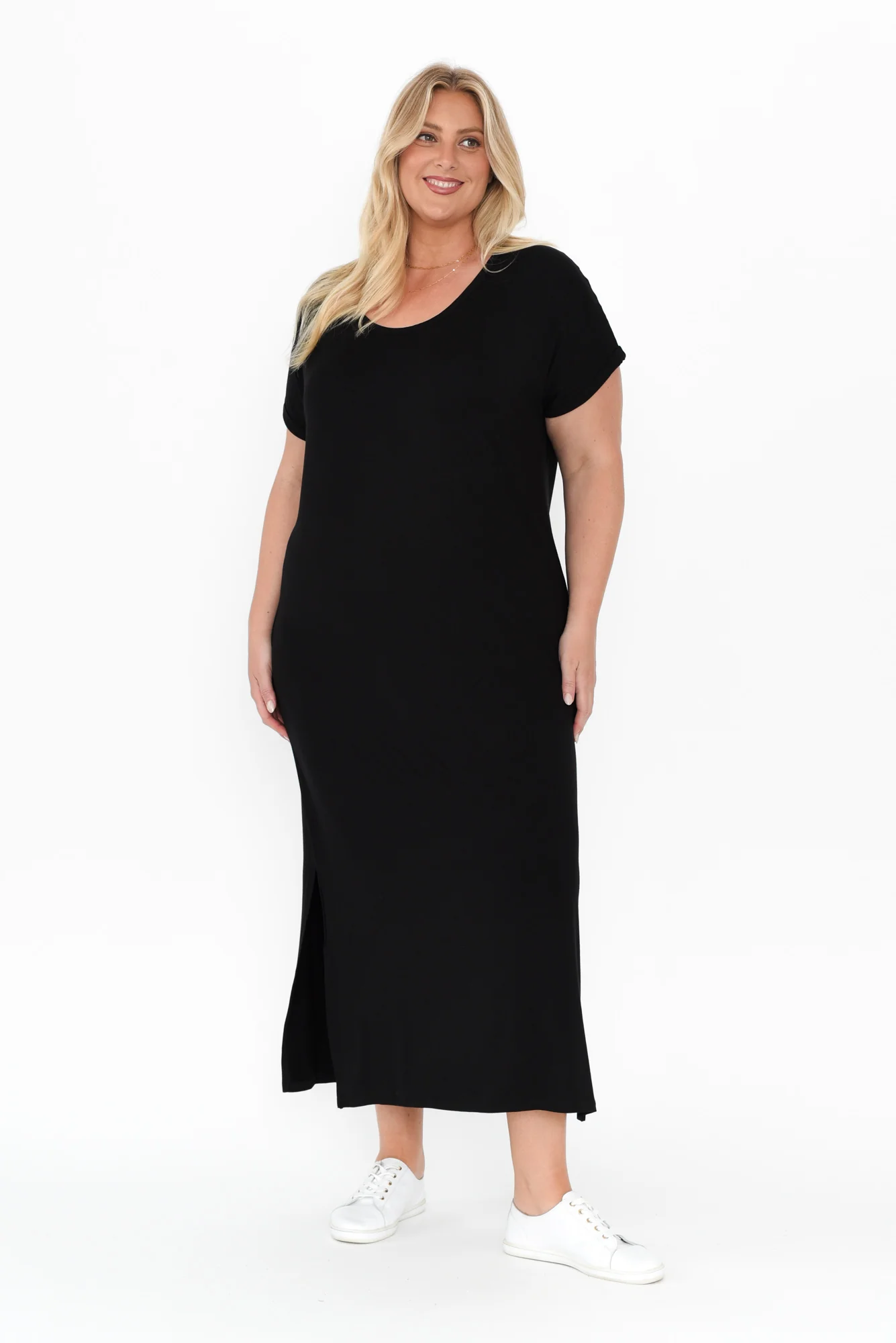 Elsie Black Bamboo Dress - Image 11