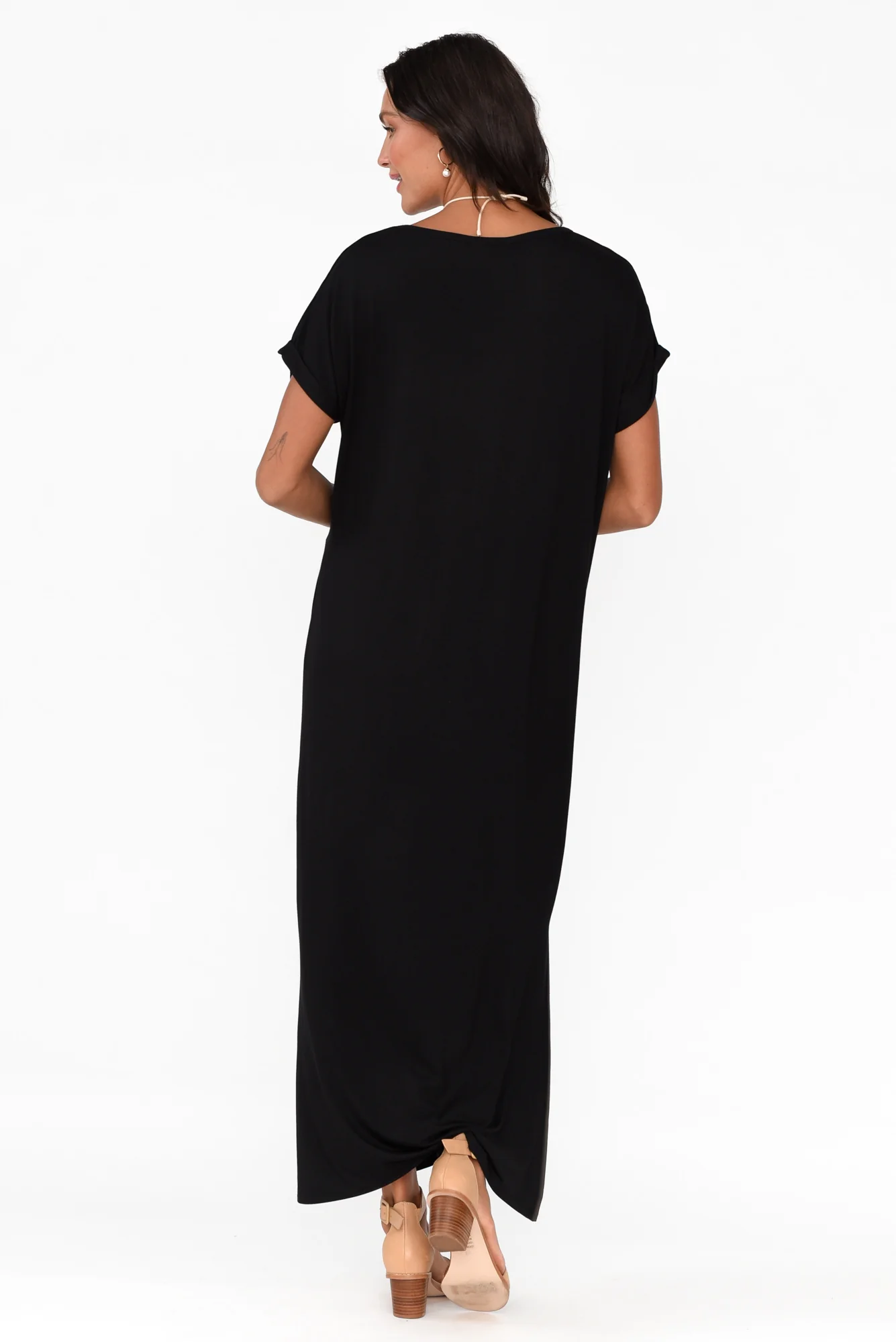 Elsie Black Bamboo Dress - Image 6