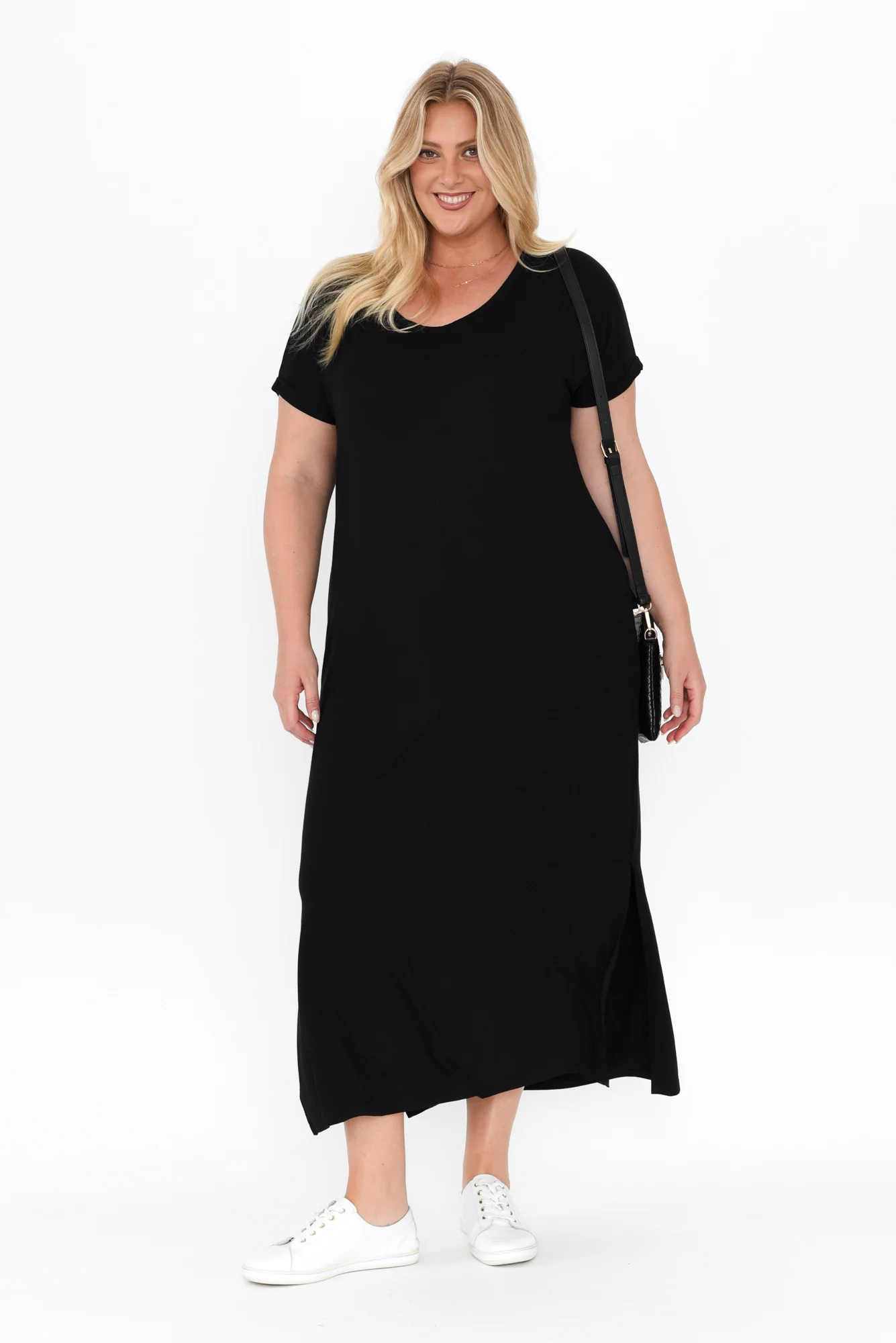 Elsie Black Bamboo Dress - Image 8