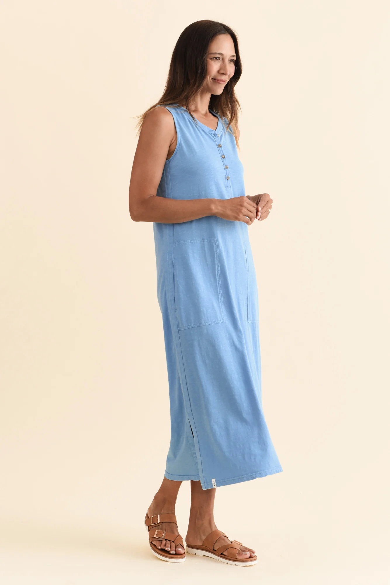 Elysian Blue Cotton Pocket Dress - Image 3