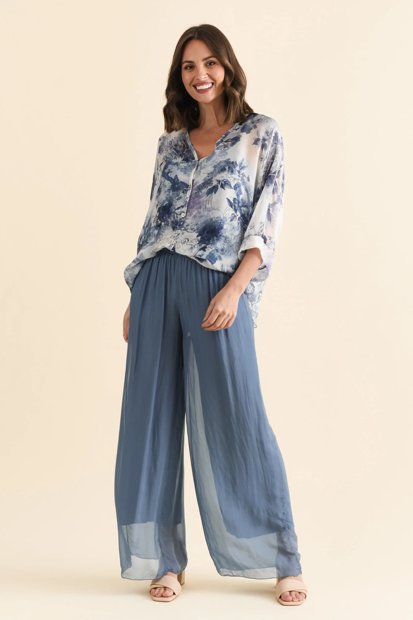 Enid Blue Silk Pants - Image 6