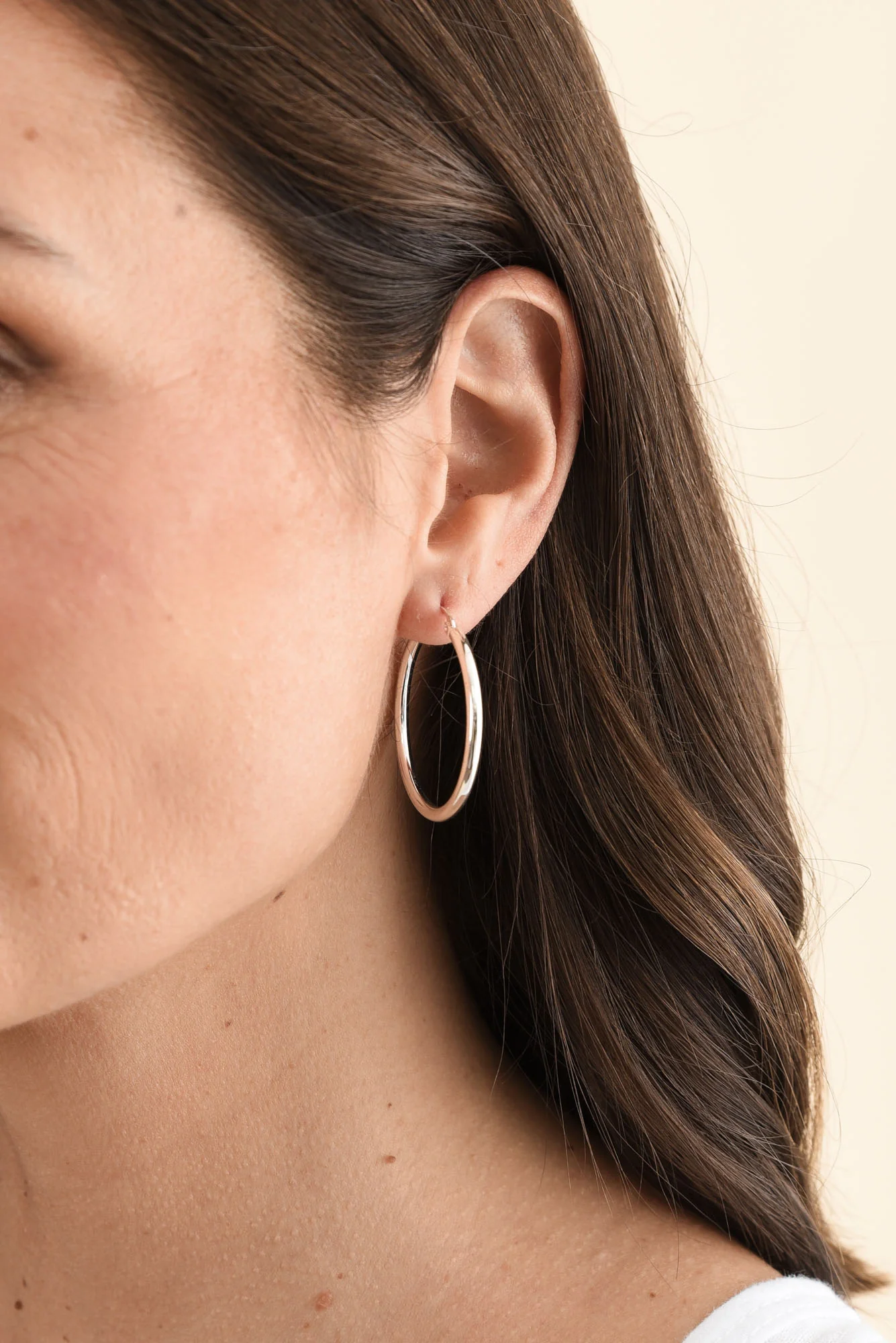 Erika Silver Hoop Earrings - Image 2