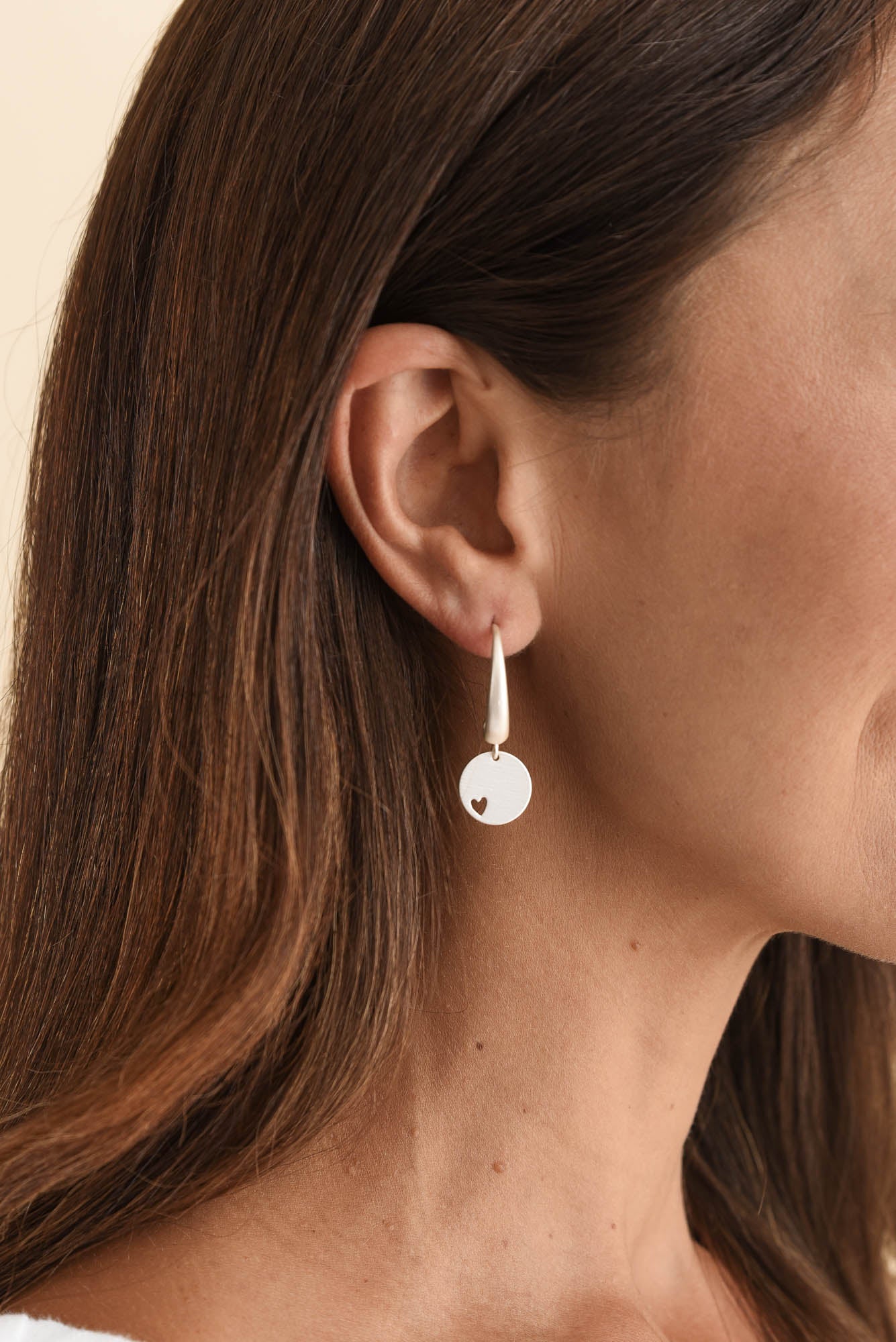 Euphoria Silver Disc Hoop Earrings - Image 2