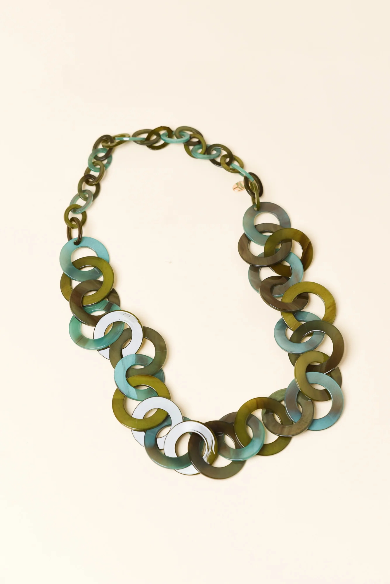 Evans Teal Linked Necklace