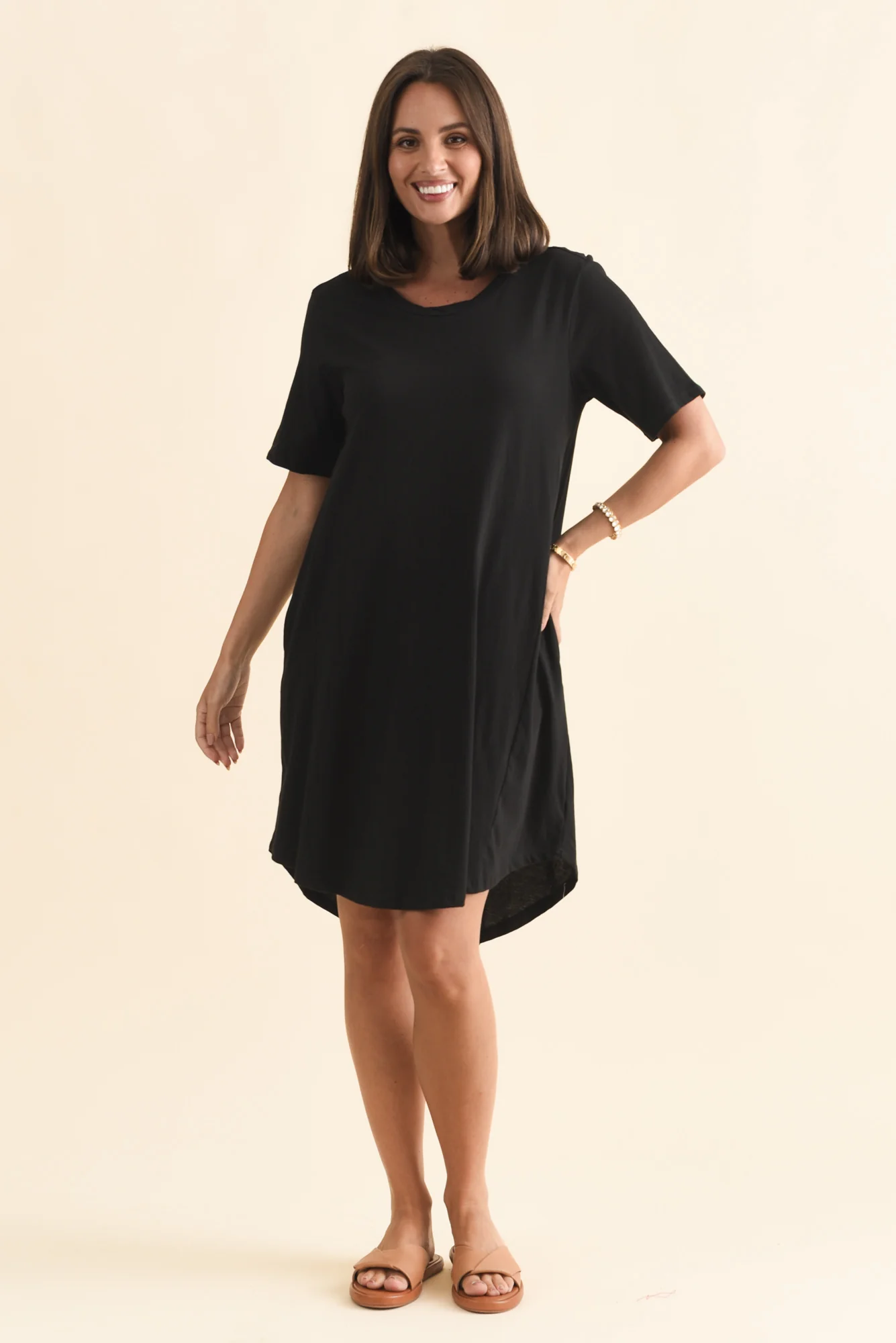 Florida Black Cotton Tee Dress - Image 2