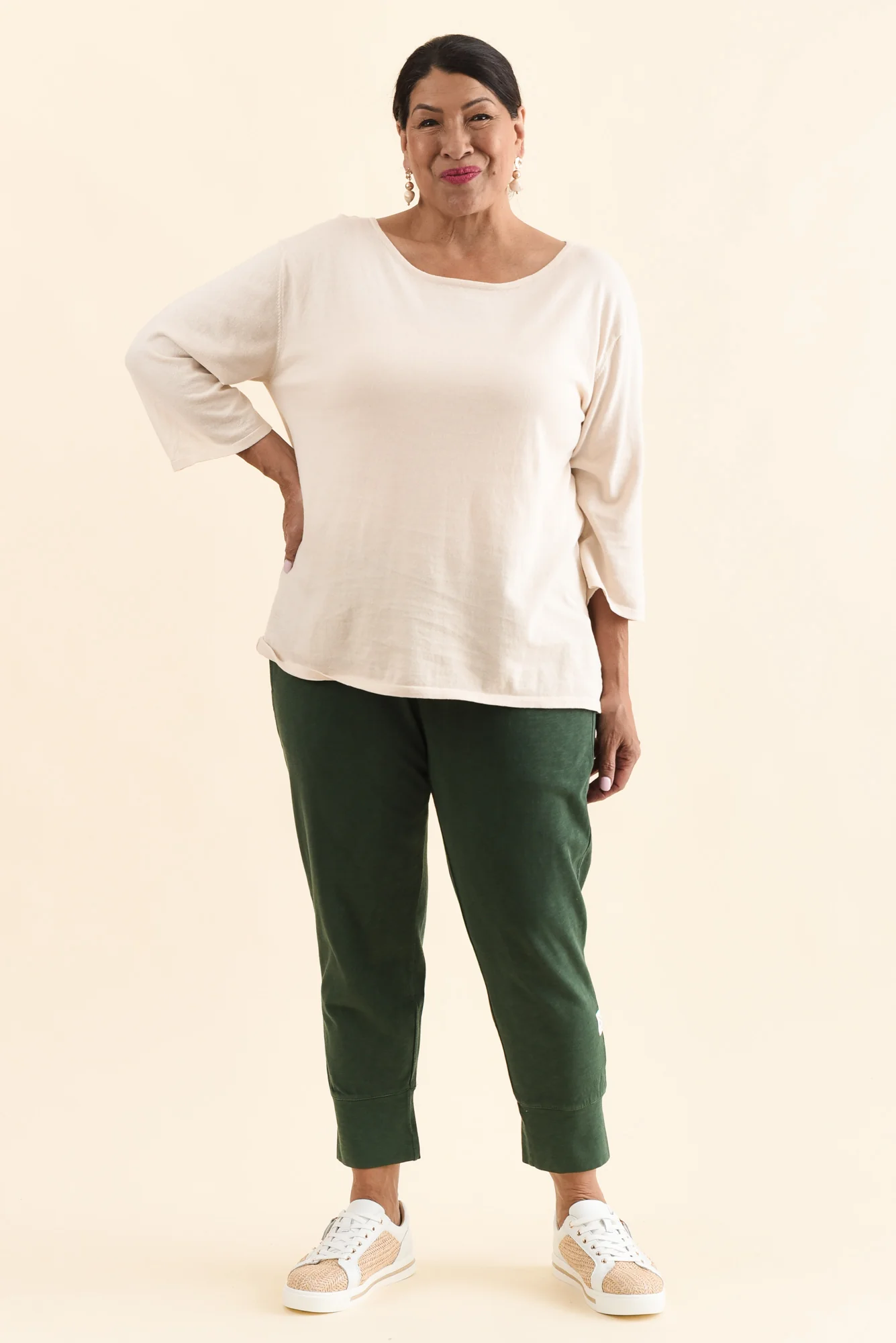 Fundamental Brunch Dark Green Cotton Sweatpants - Image 2