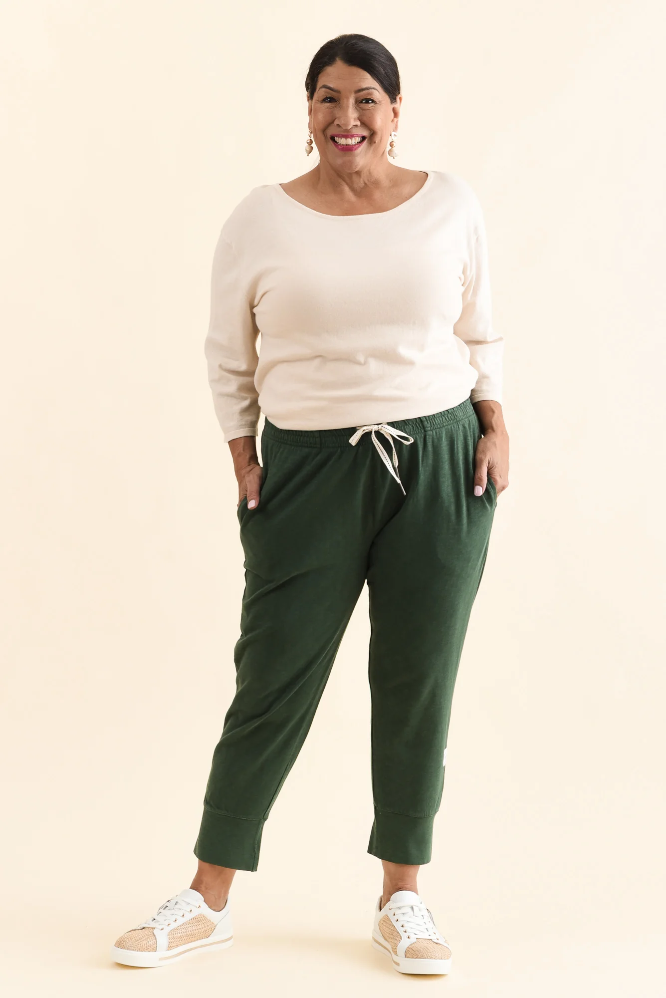 Fundamental Brunch Dark Green Cotton Sweatpants - Image 6