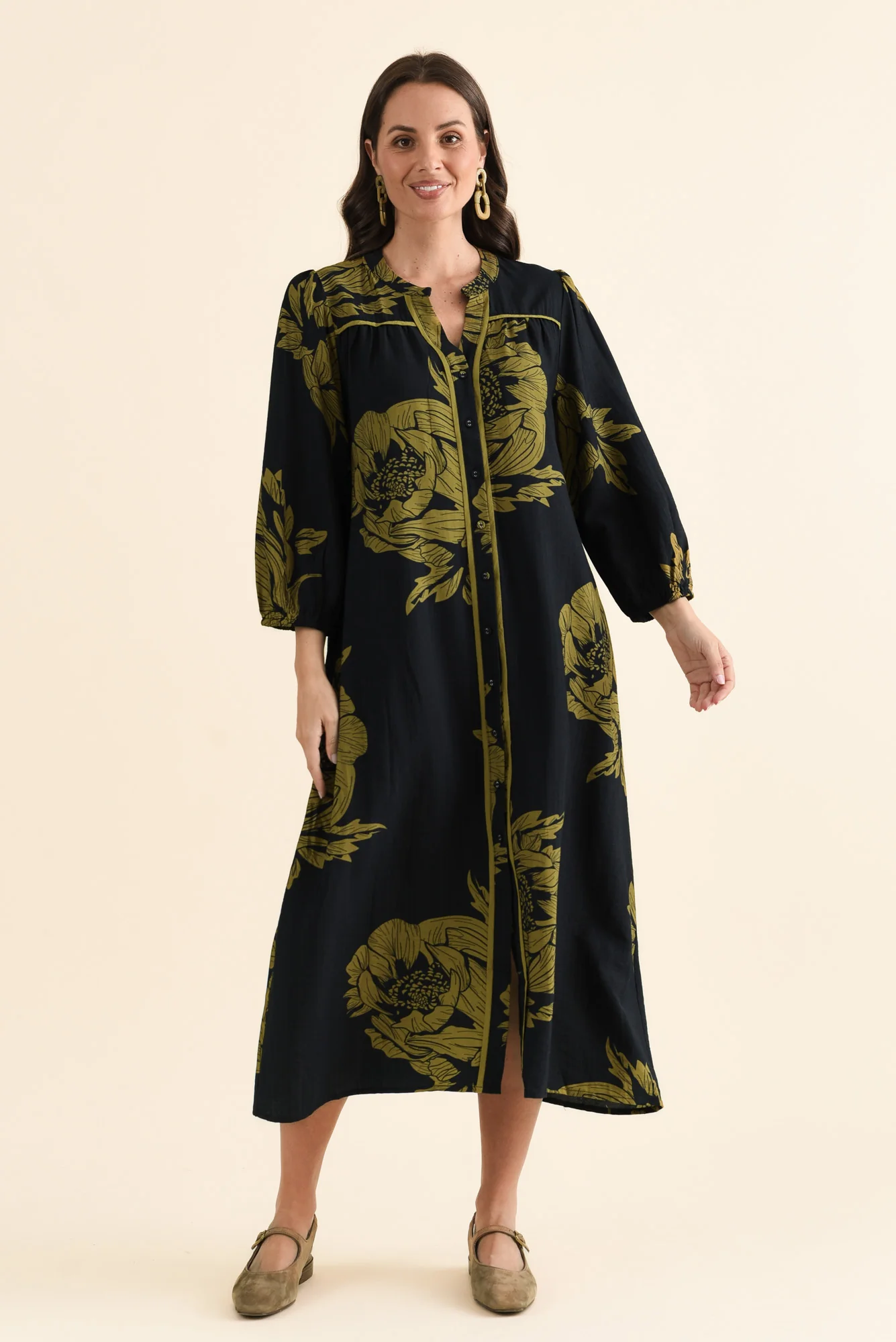 Georgia Navy Flower Tie Dress
