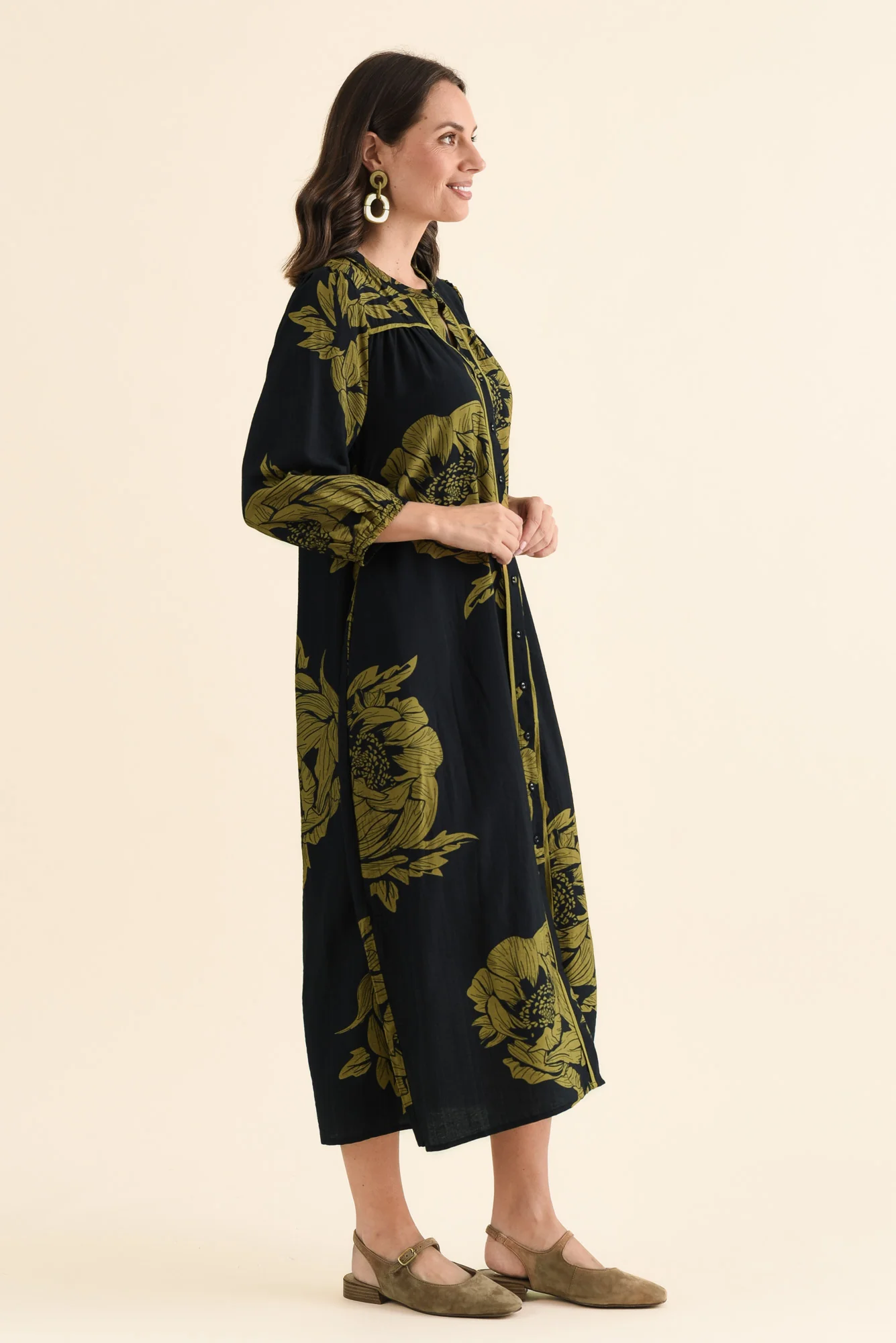 Georgia Navy Flower Tie Dress - Image 3