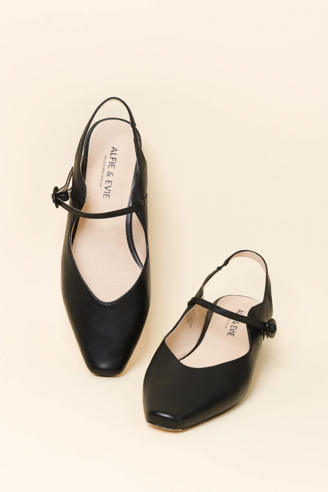 Gleam Black Leather Slingback Shoe - Image 2