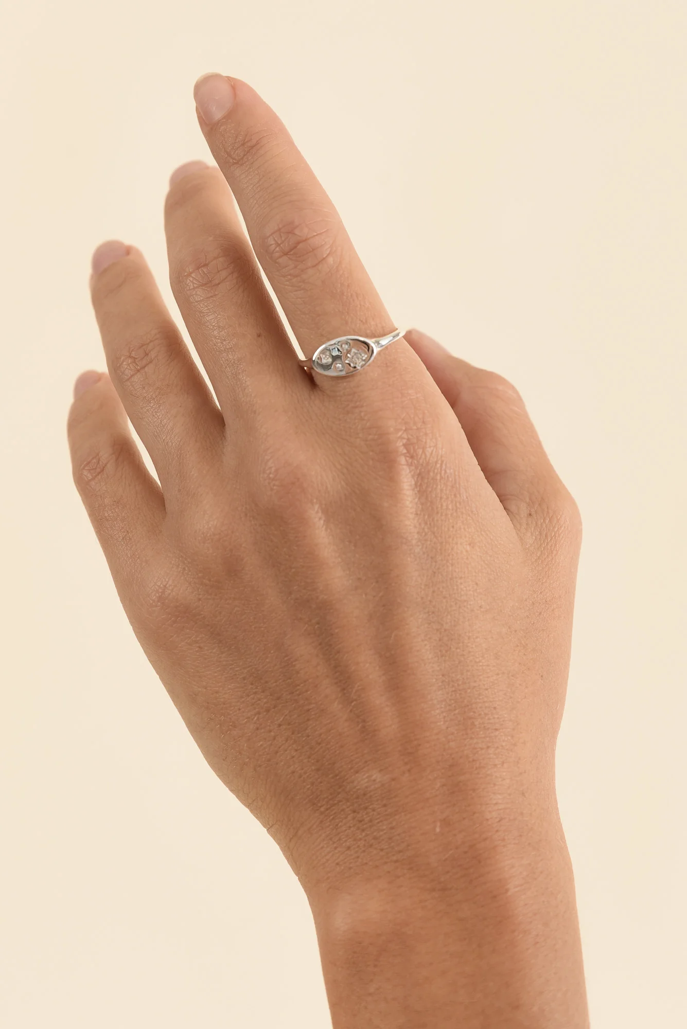 Goodwin Silver Diamante Ring - Image 2