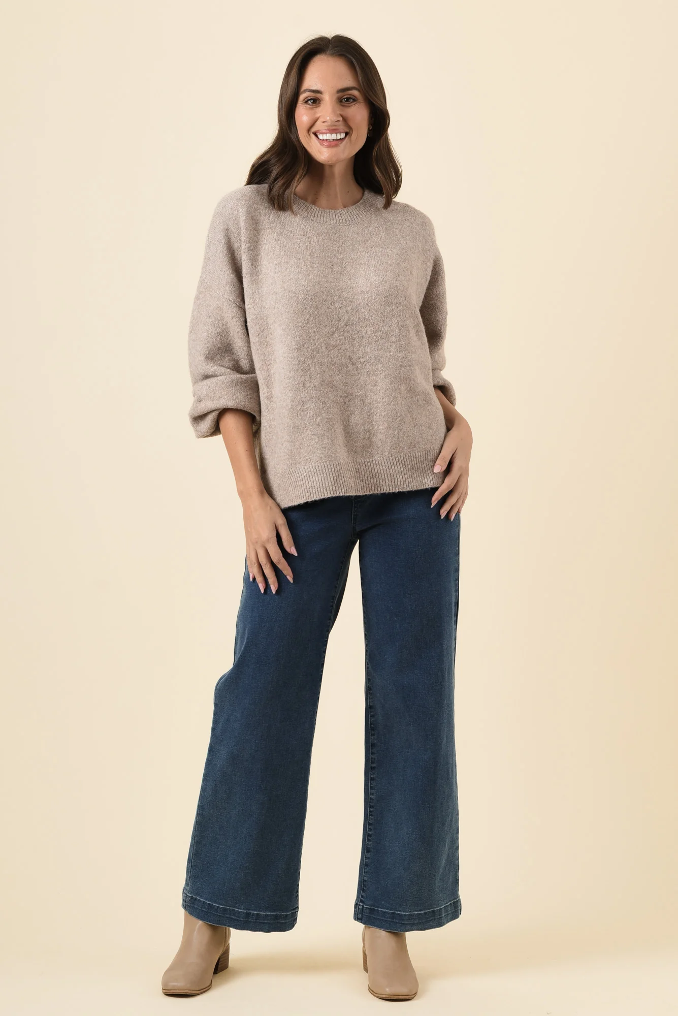 Grady Beige Knit Jumper - Image 6