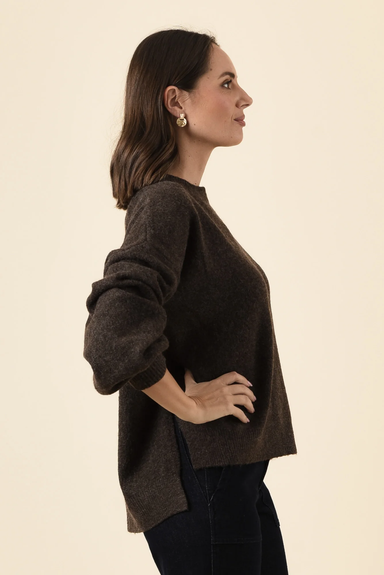 Grady Chocolate Knit Jumper - Image 3