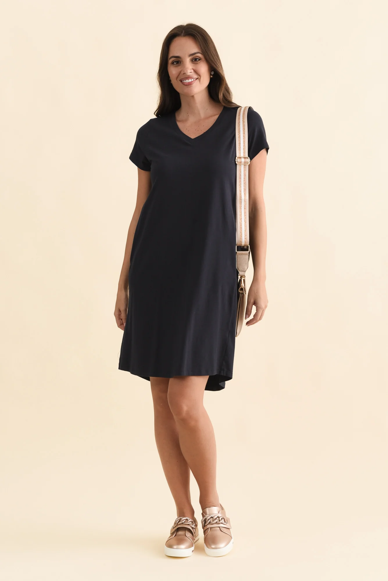 Harley Navy Cotton Tee Dress - Image 2