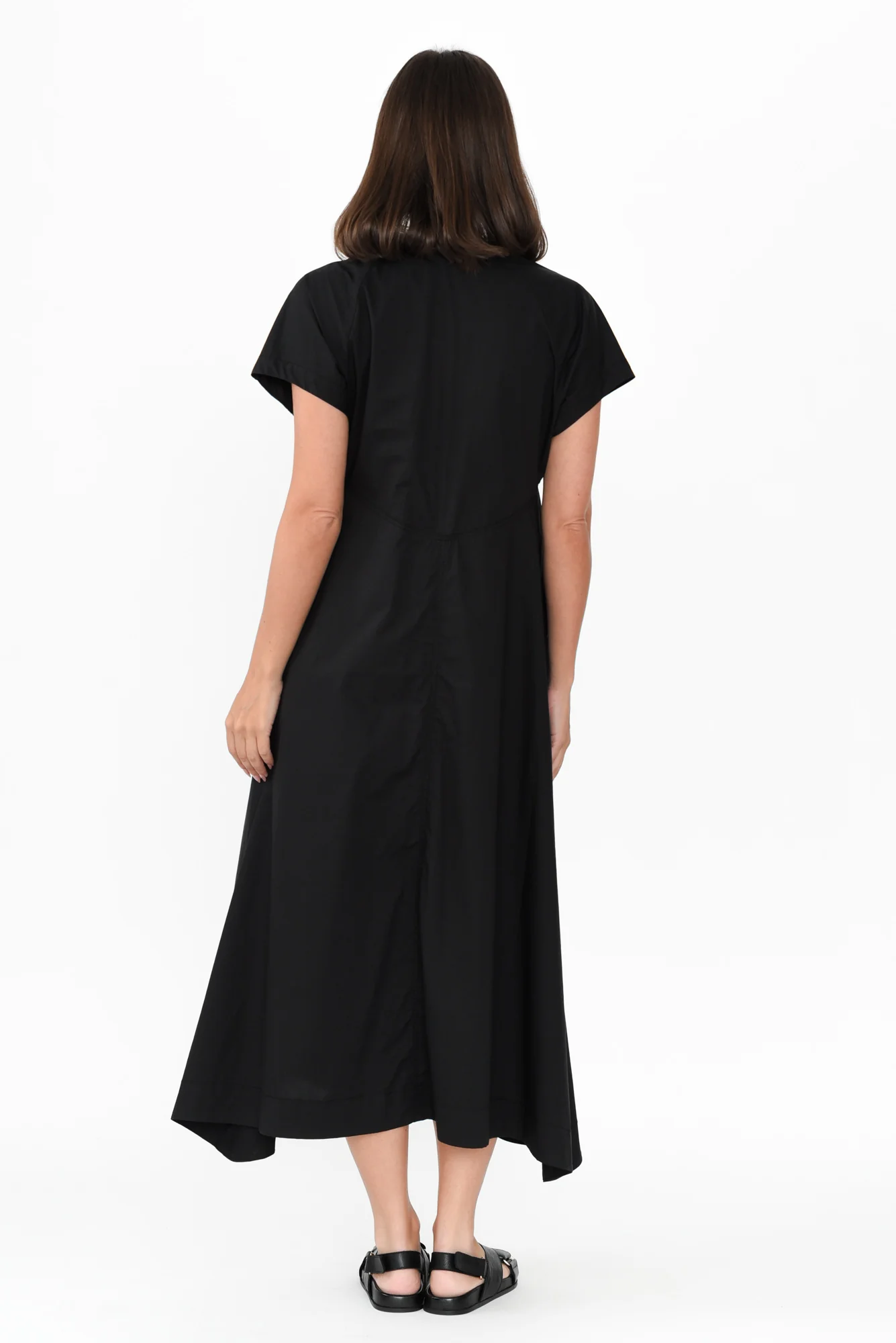Harlyn Black Cotton Tulip Dress - Image 5