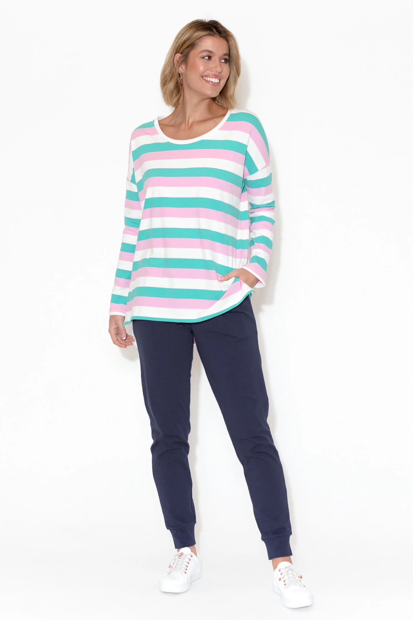Heidi Navy Cuffed Jogger Pants - Image 6