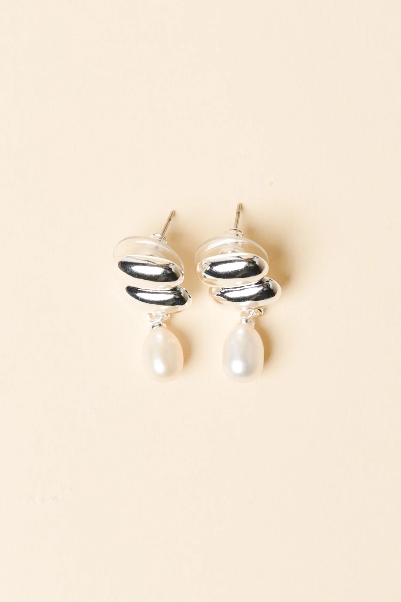 Heidi Silver Pearl Drop Earrings