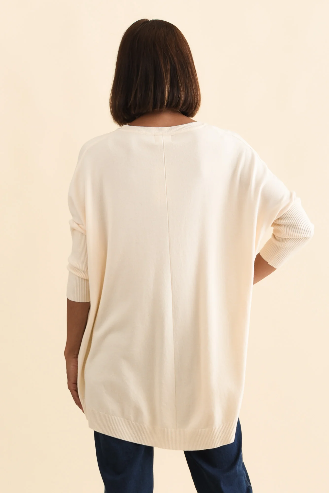 Helsinki Cream Knit Pocket Jumper - Image 5