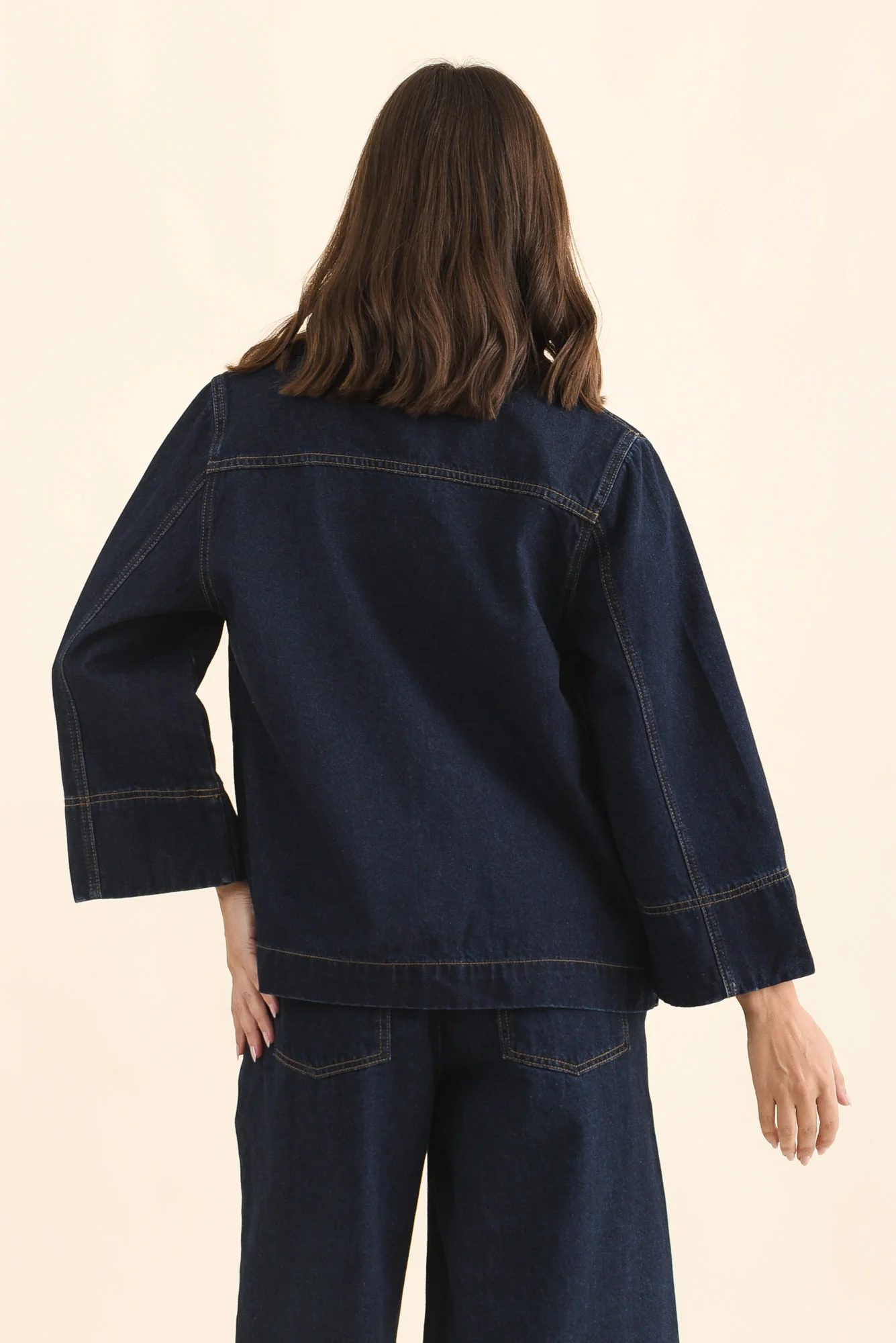 Hilary Dark Blue Denim Shacket - Image 4