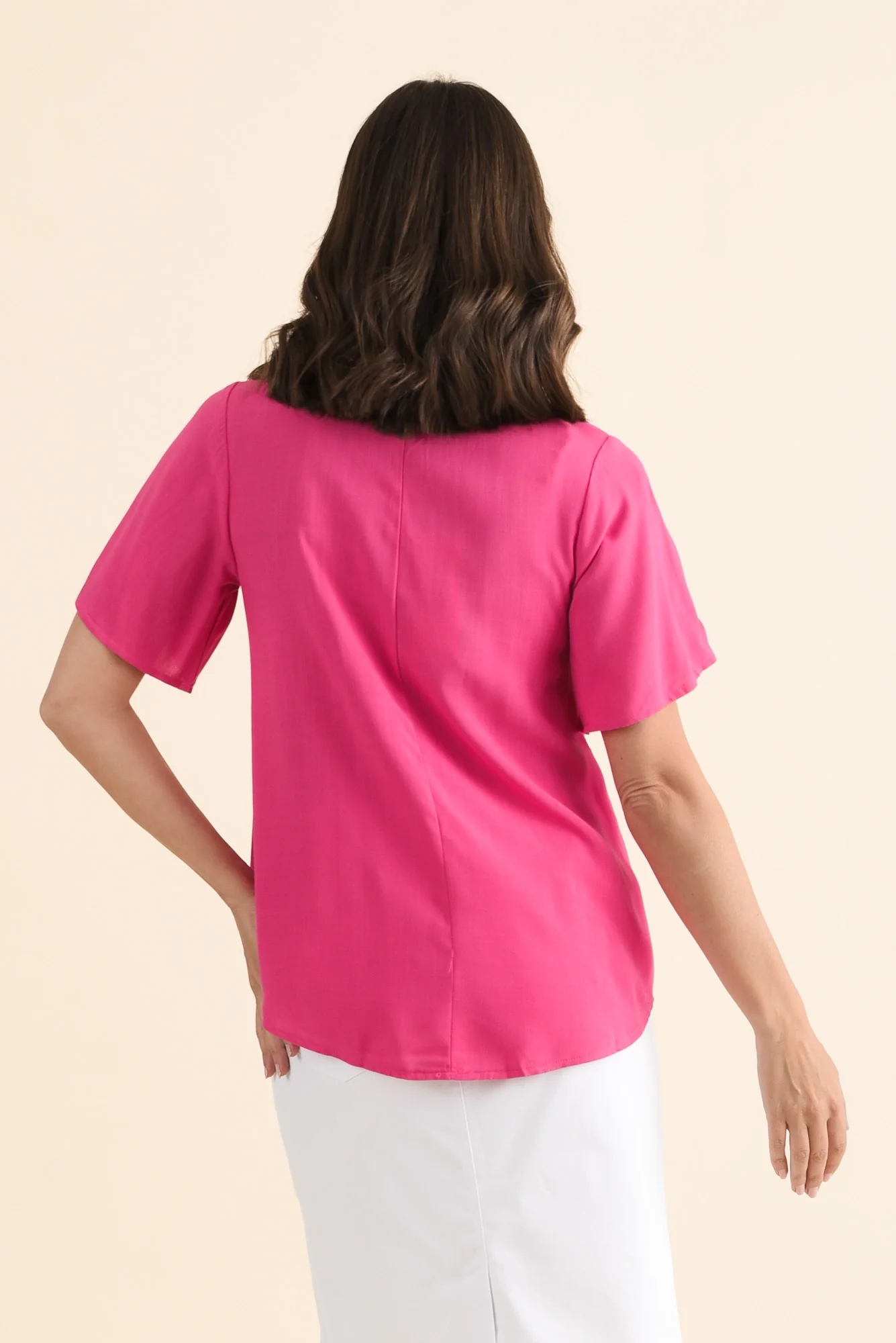 Hina Hot Pink Frill Collar Top - Image 4