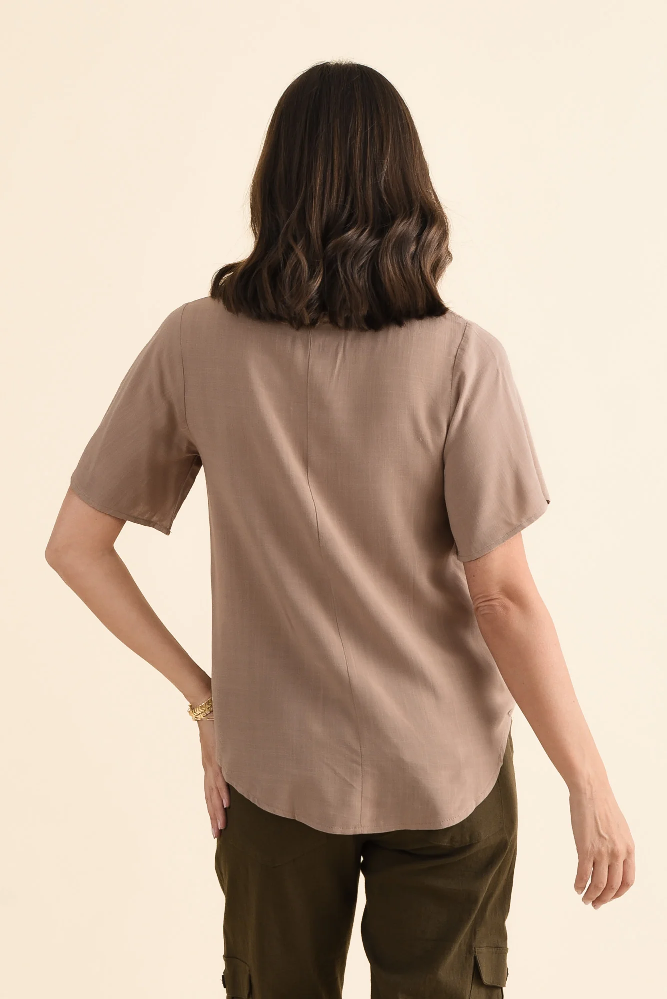 Hina Mocha Frill Collar Top - Image 4