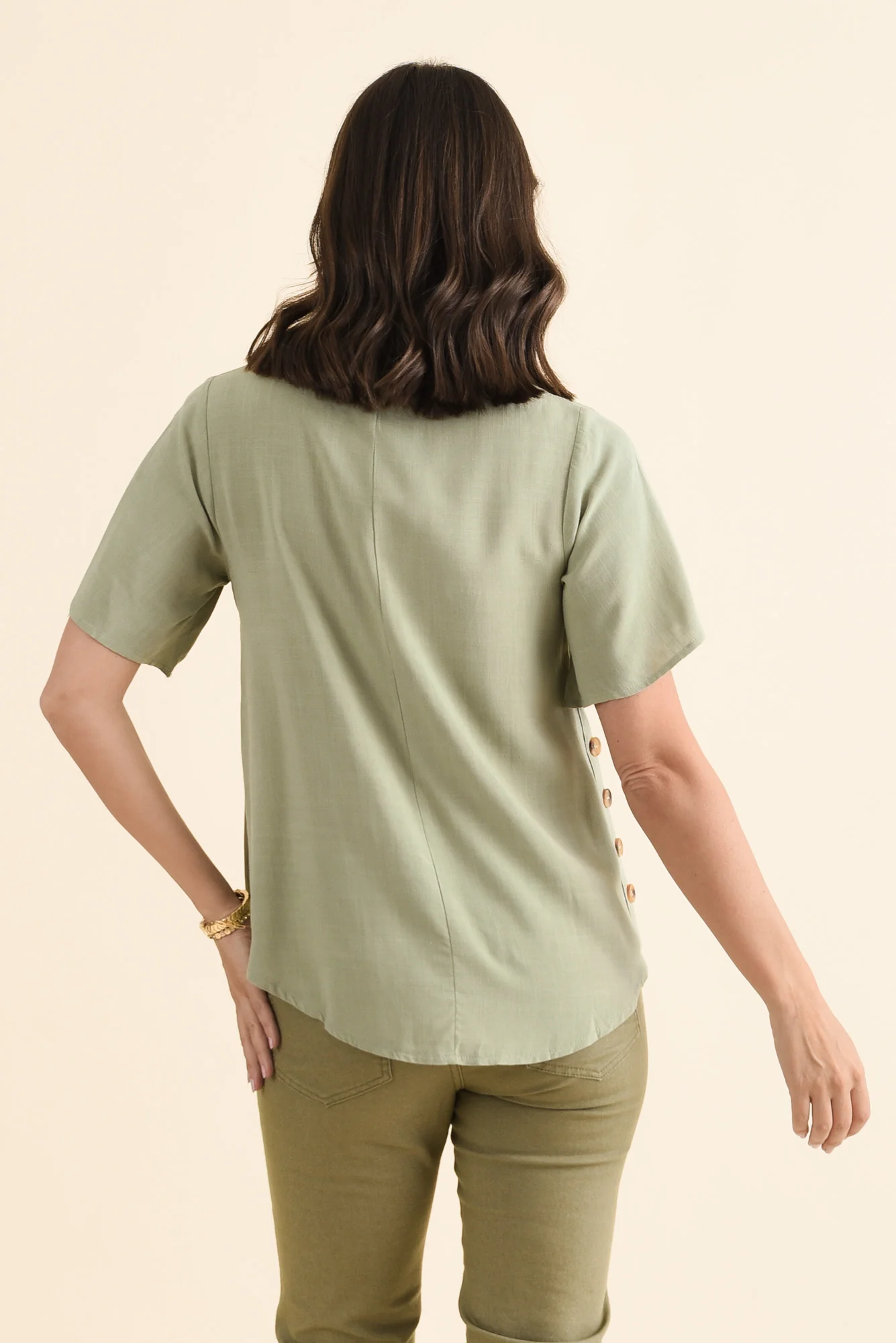 Hina Sage Frill Collar Top - Image 4