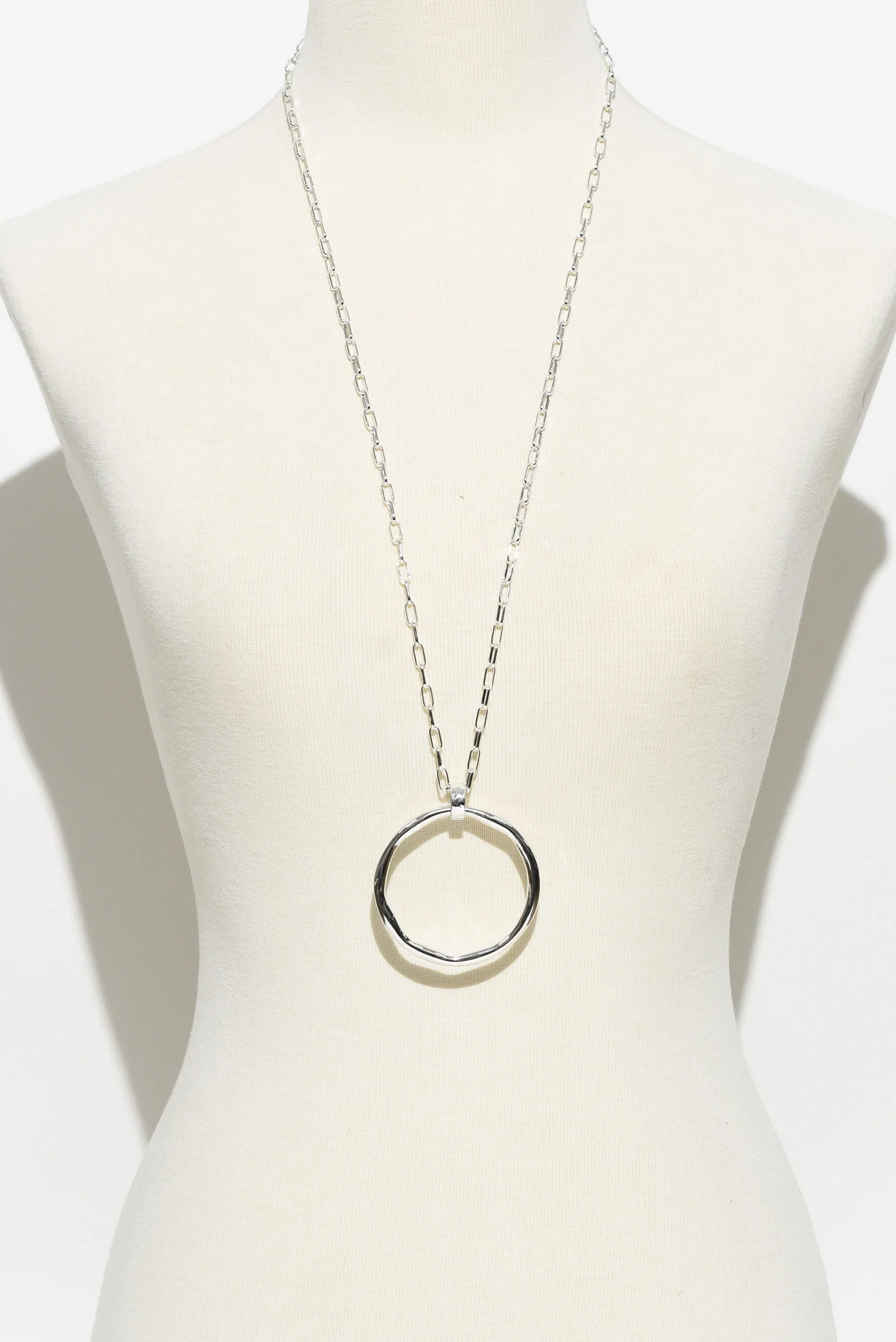 Ivana Silver Circle Pendant Necklace - Image 2