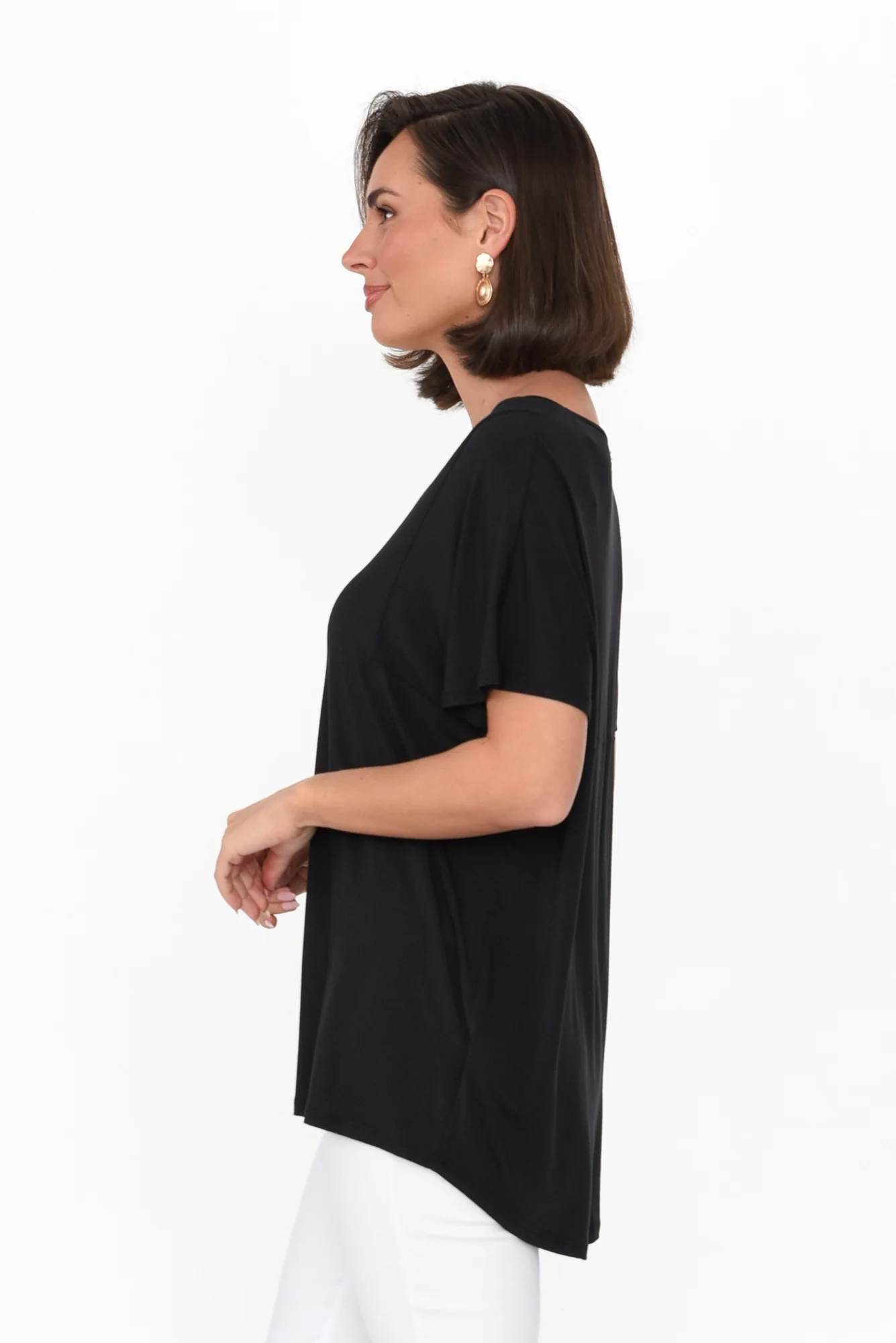 Ivy Black Micro Modal Swing Tee - Image 3