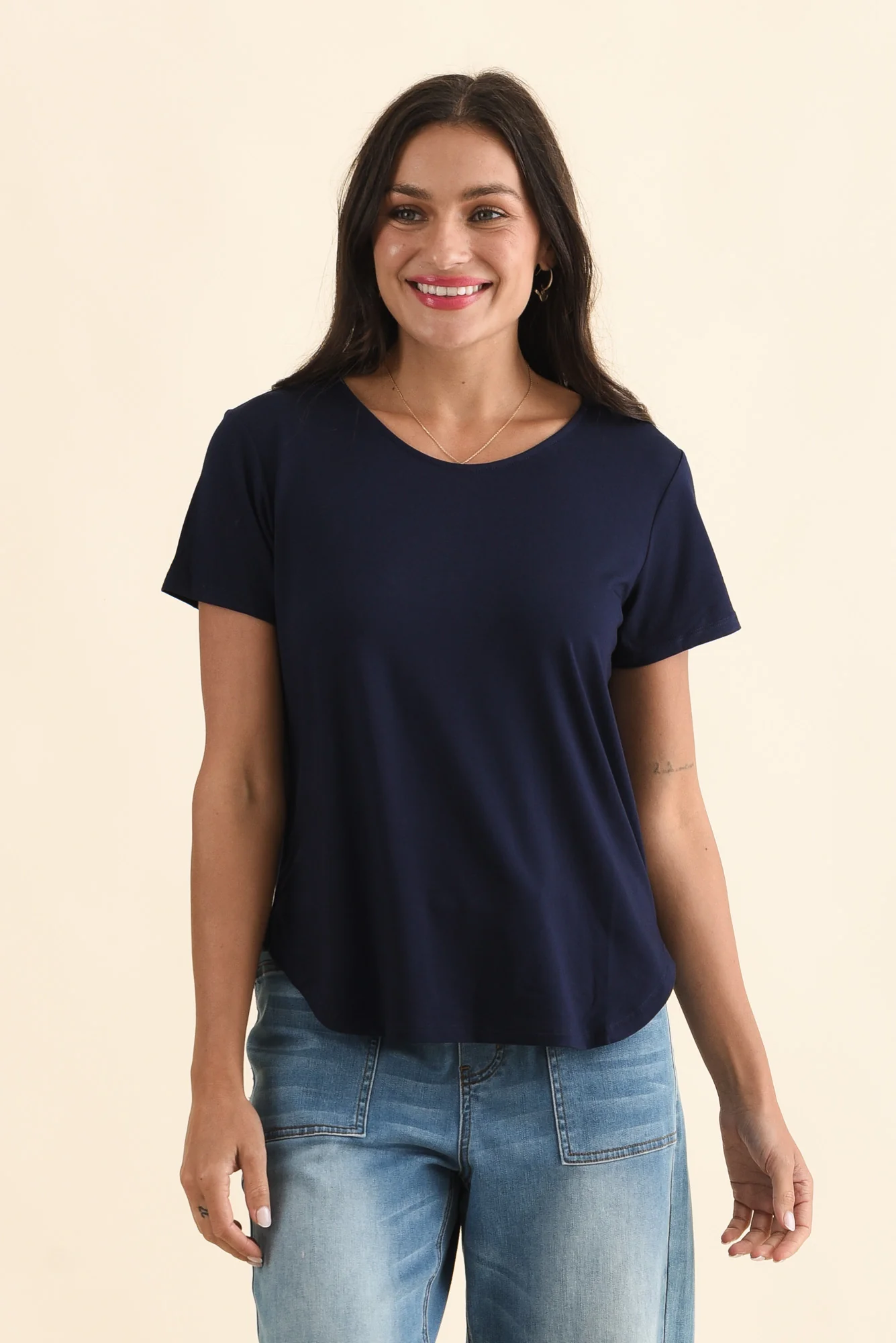 Janis Navy Bamboo Tee