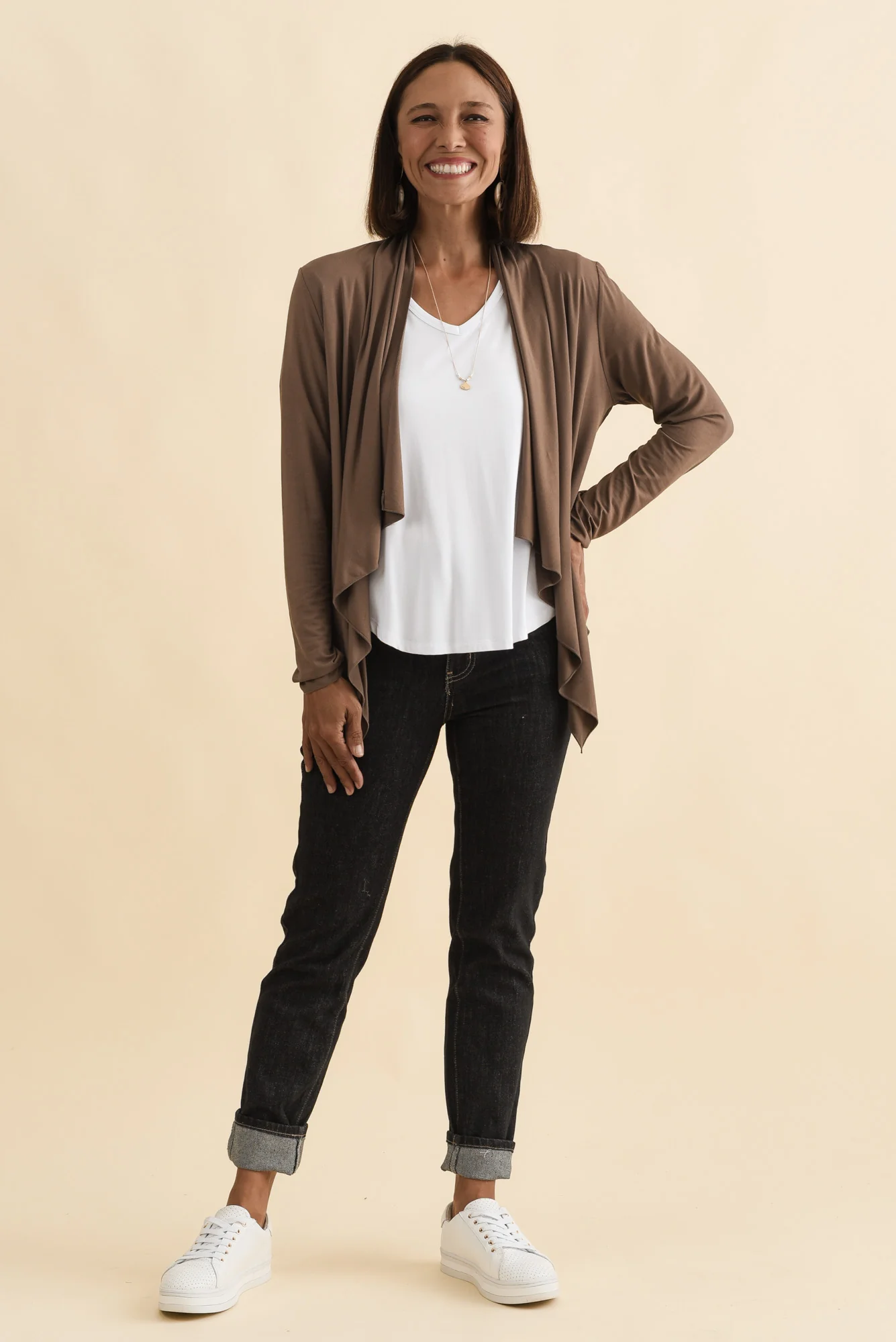 Joni Chocolate Bamboo Cardigan - Image 6