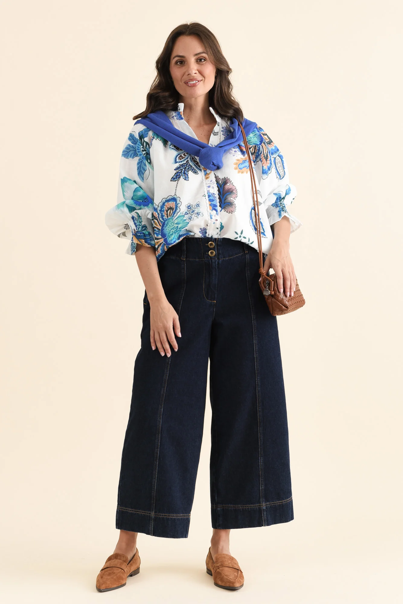 Kelis Blue Garden Linen Blend Shirt - Image 2