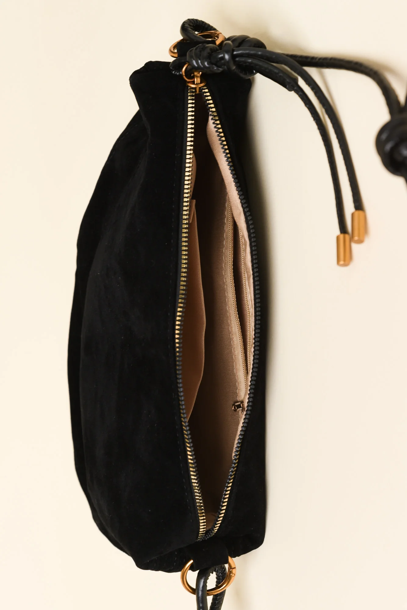 Kirsten Black Faux Suede Crossbody Bag - Image 2