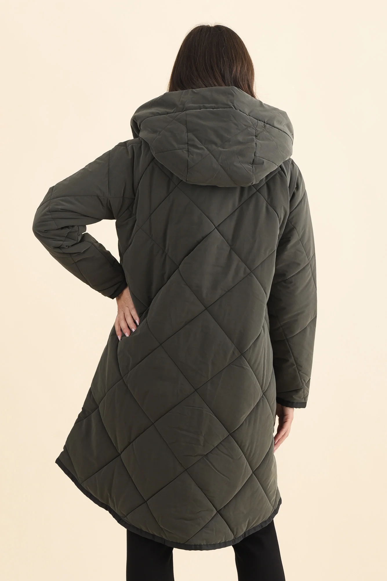 Koami Charcoal Quilted Hooded Coat - Image 5