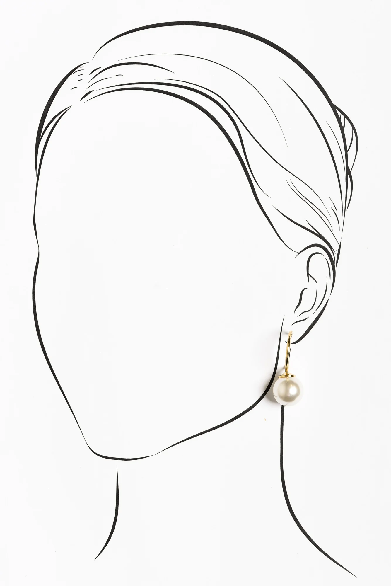 Kora Gold Pearl Hoop Earrings - Image 2