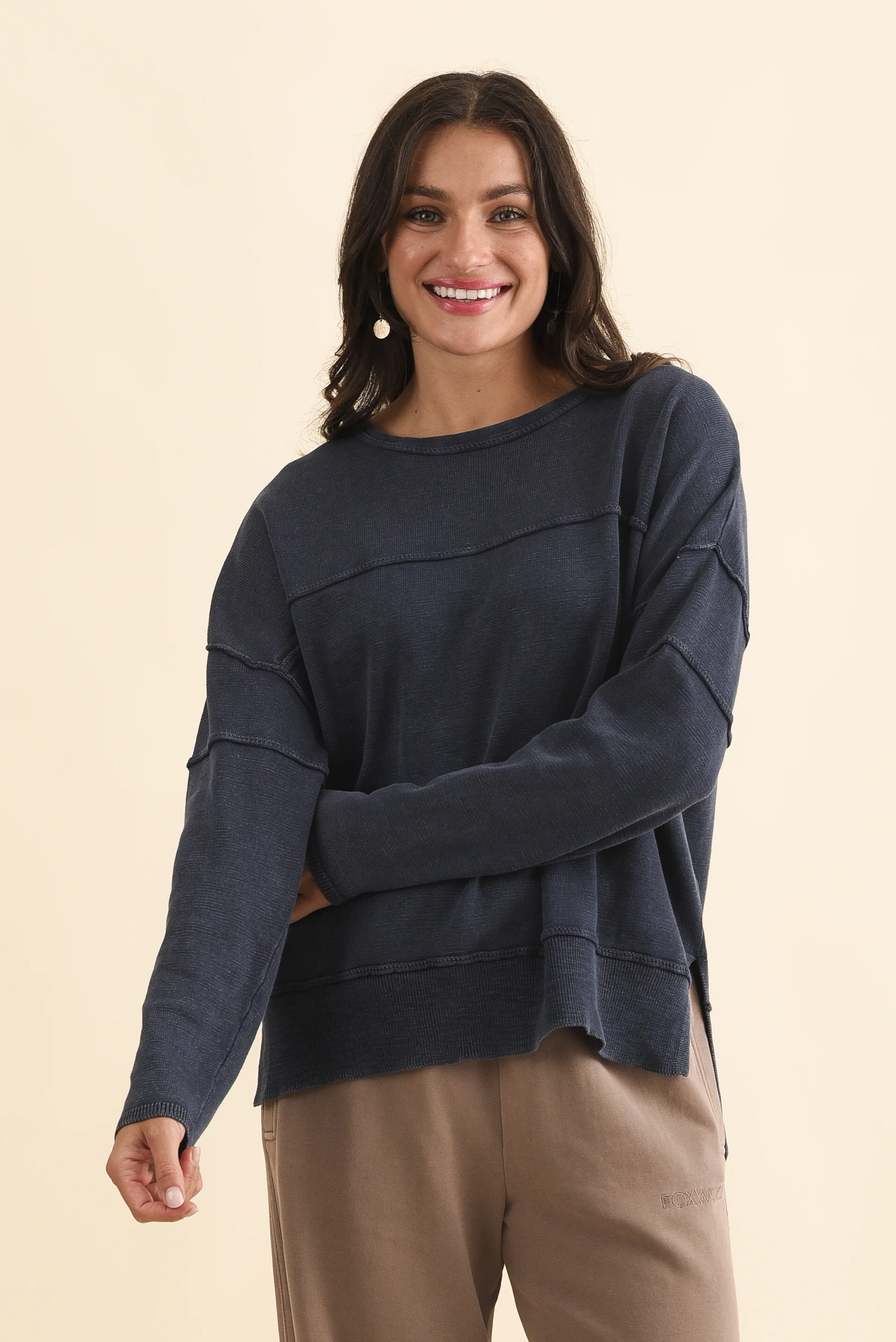 Kymberly Navy Cotton Knit Jumper
