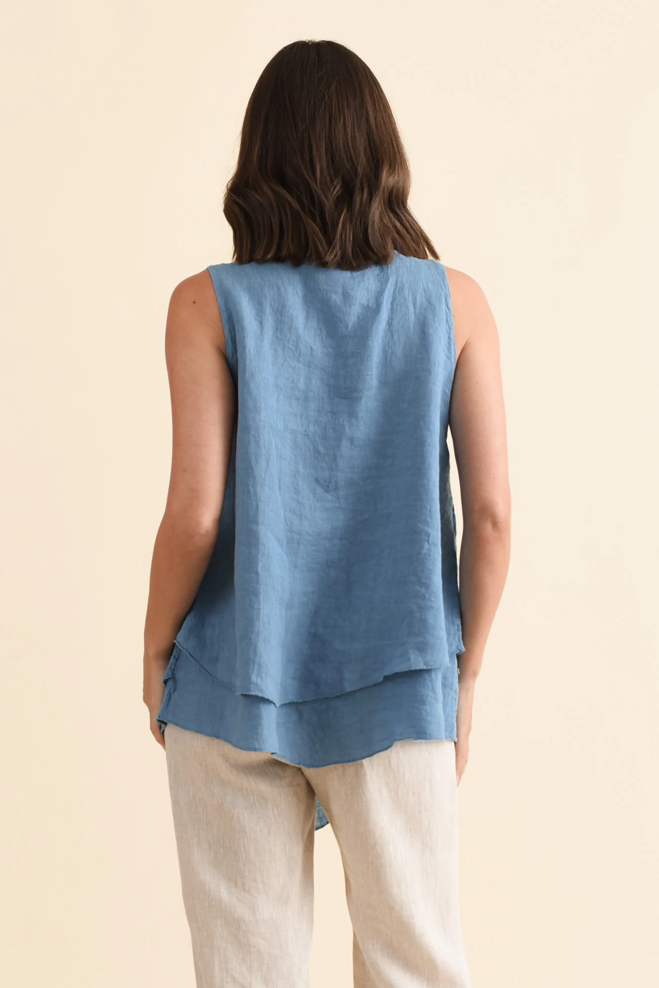 Lagos Steel Linen Layered Tank - Image 4