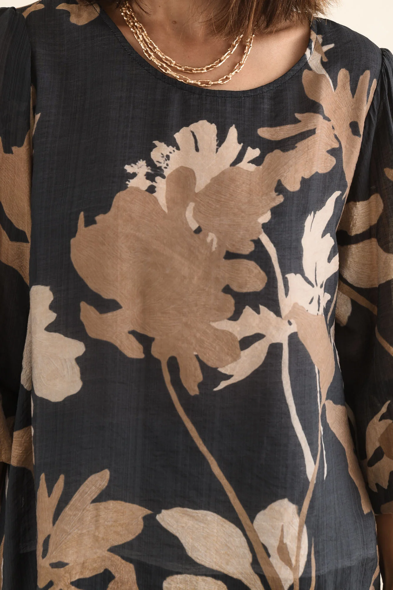 Lenah Black Floral Sleeved Top - Image 5
