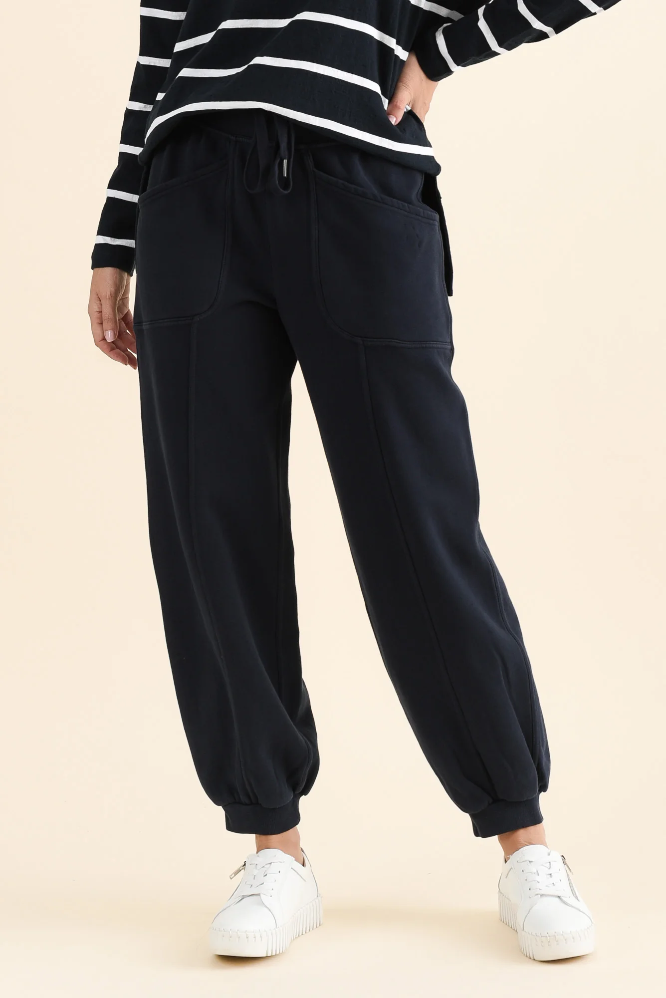Leo Navy Cotton Sweatpants
