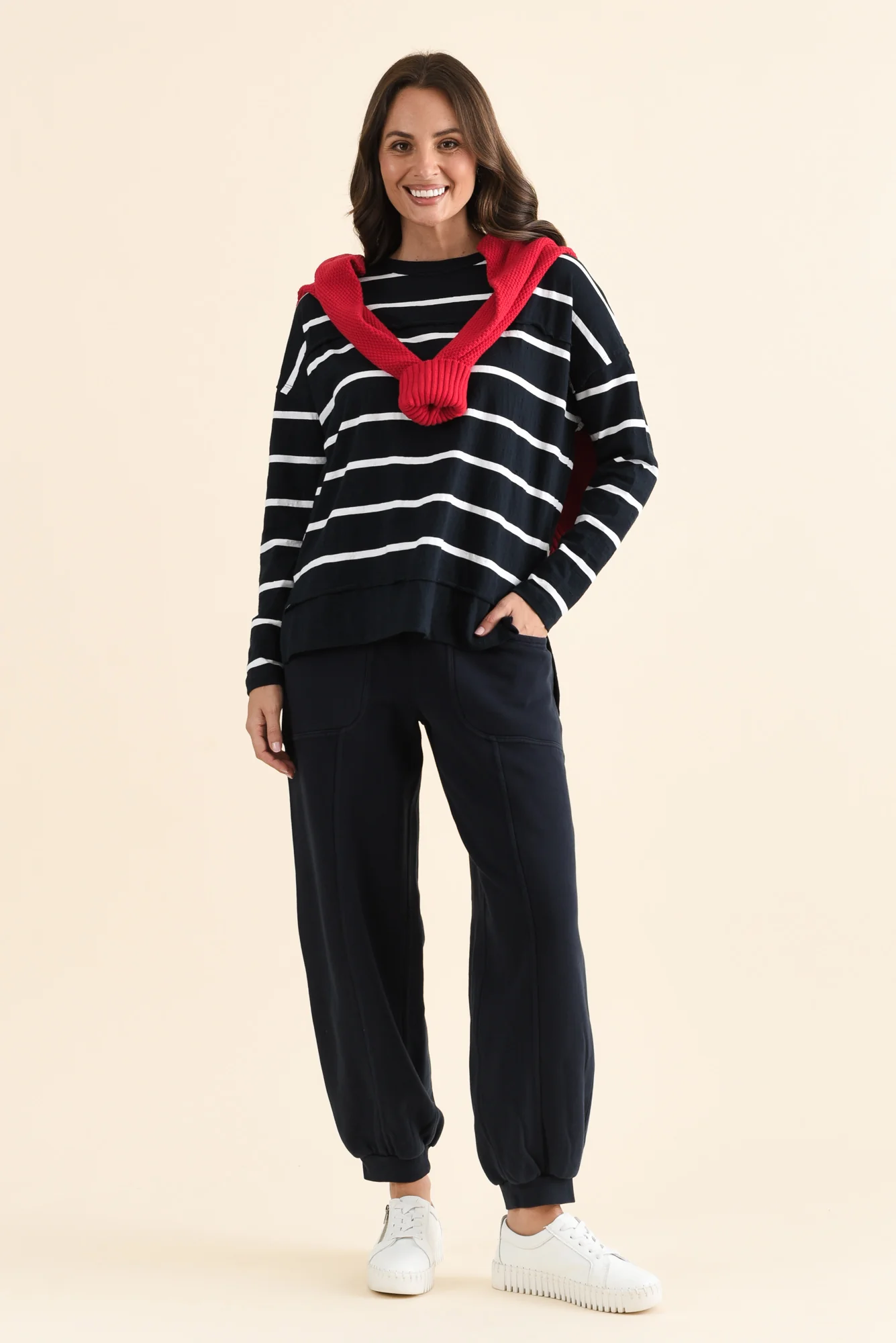 Leo Navy Cotton Sweatpants - Image 2