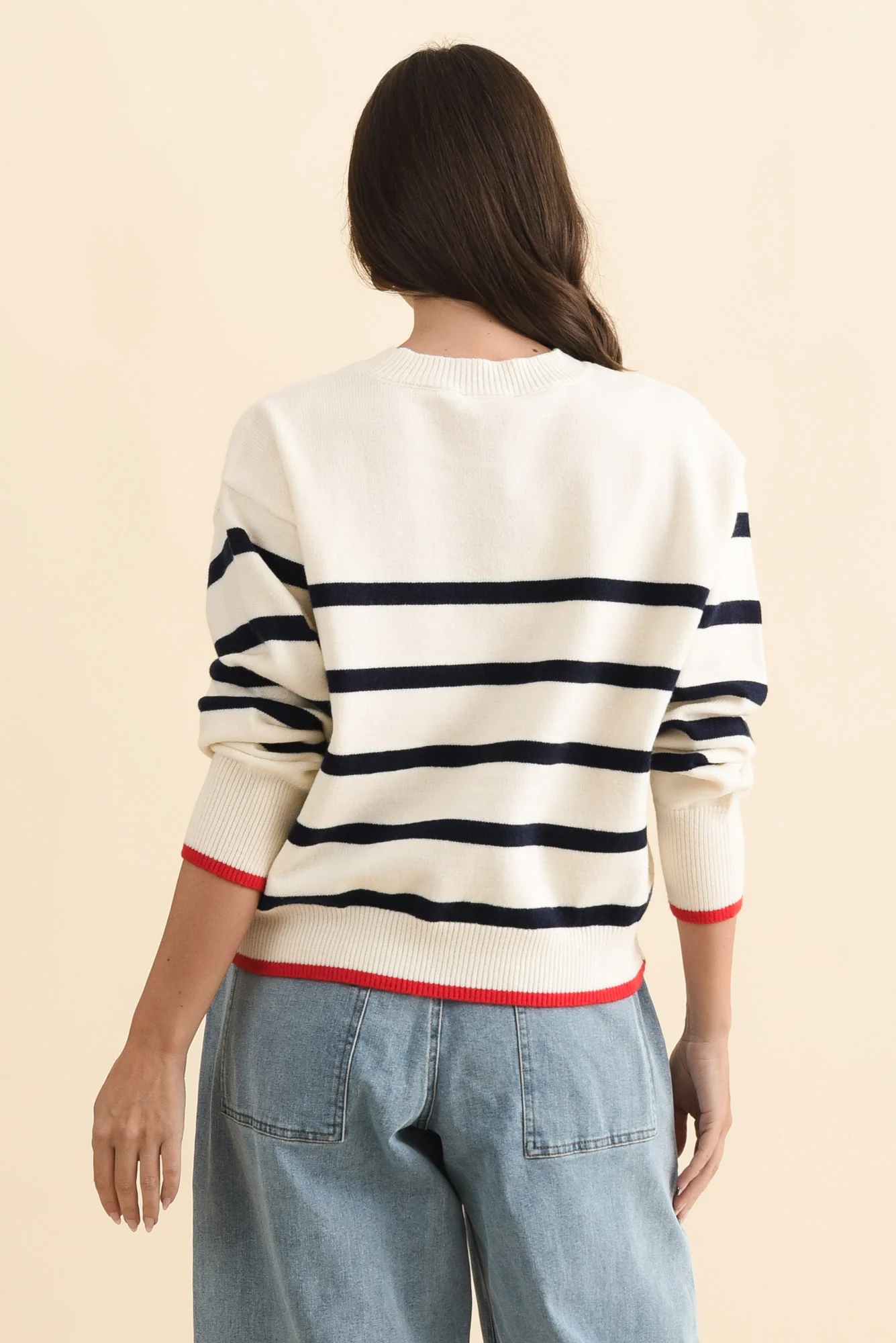 Leonie Navy Stripe Knit Sweater - Image 4