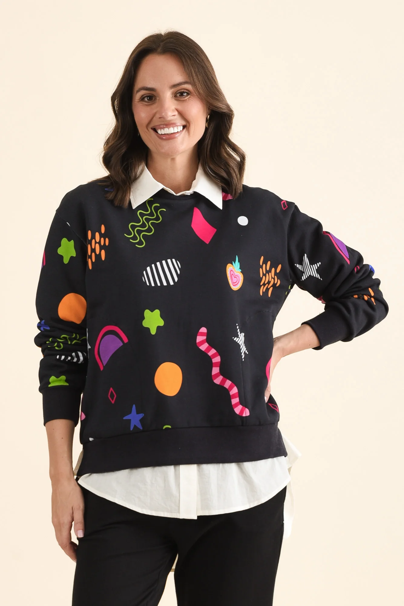 Licorice Galaxy Navy Cotton Sweatshirt