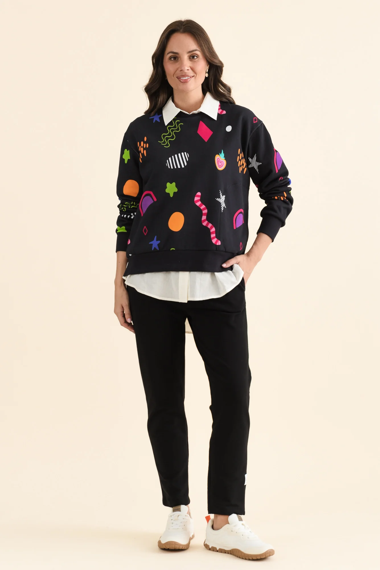 Licorice Galaxy Navy Cotton Sweatshirt - Image 2