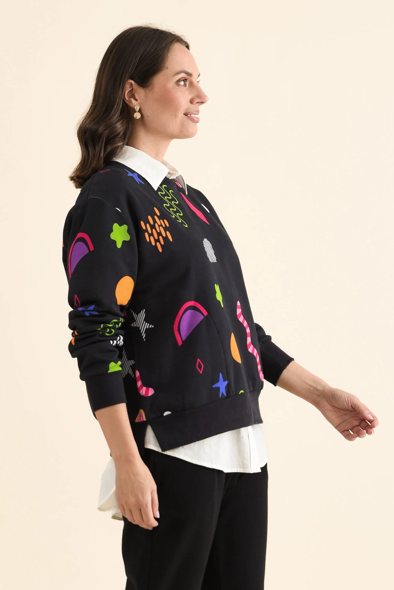 Licorice Galaxy Navy Cotton Sweatshirt - Image 3